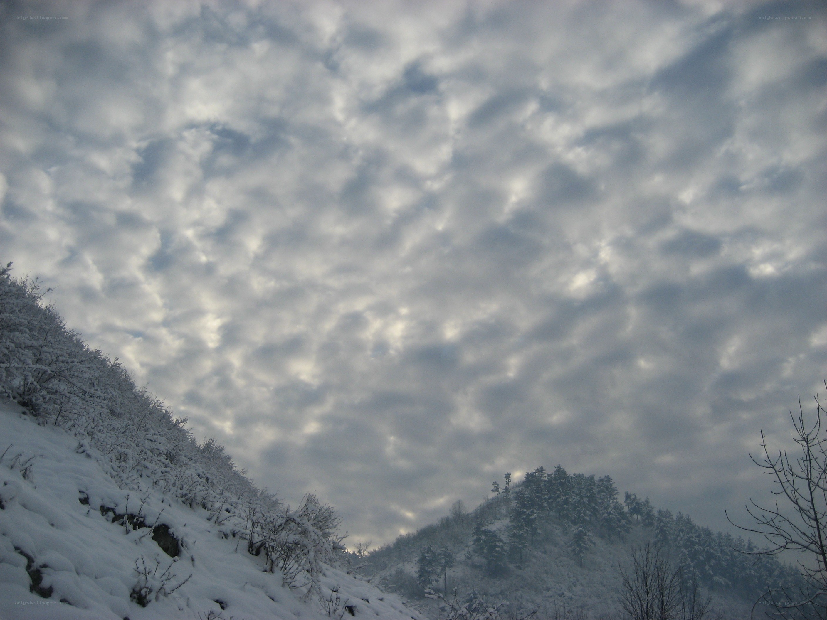 Snowy mountain landscape