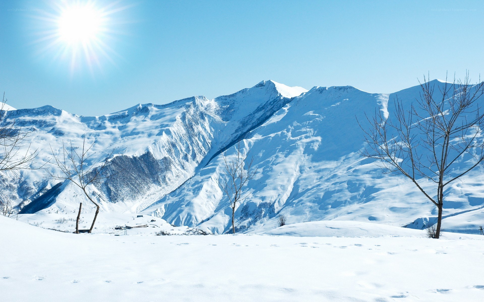 Snowy mountain landscape