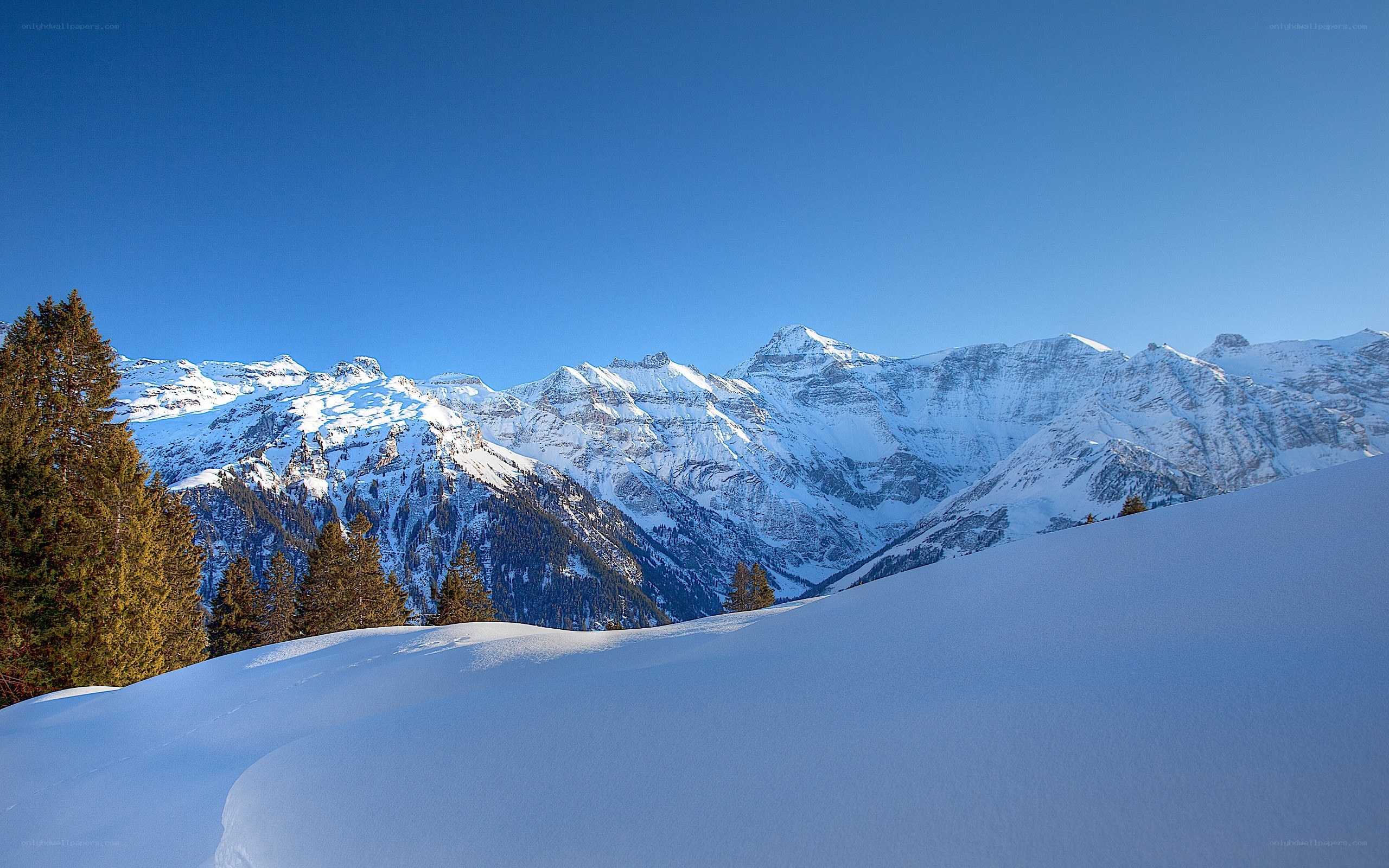 Snowy mountain landscape