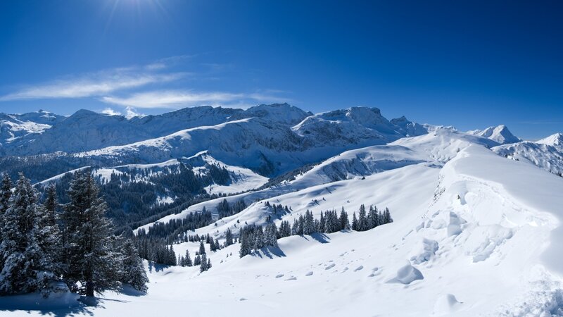 Snowy mountain landscape