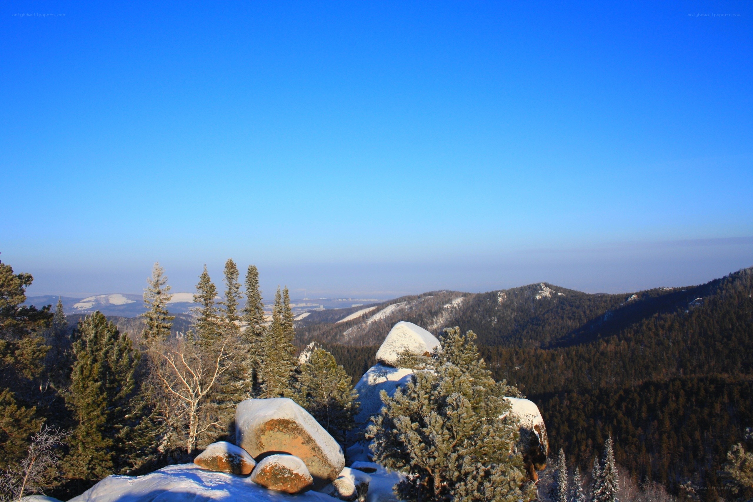 Snowy mountain landscape