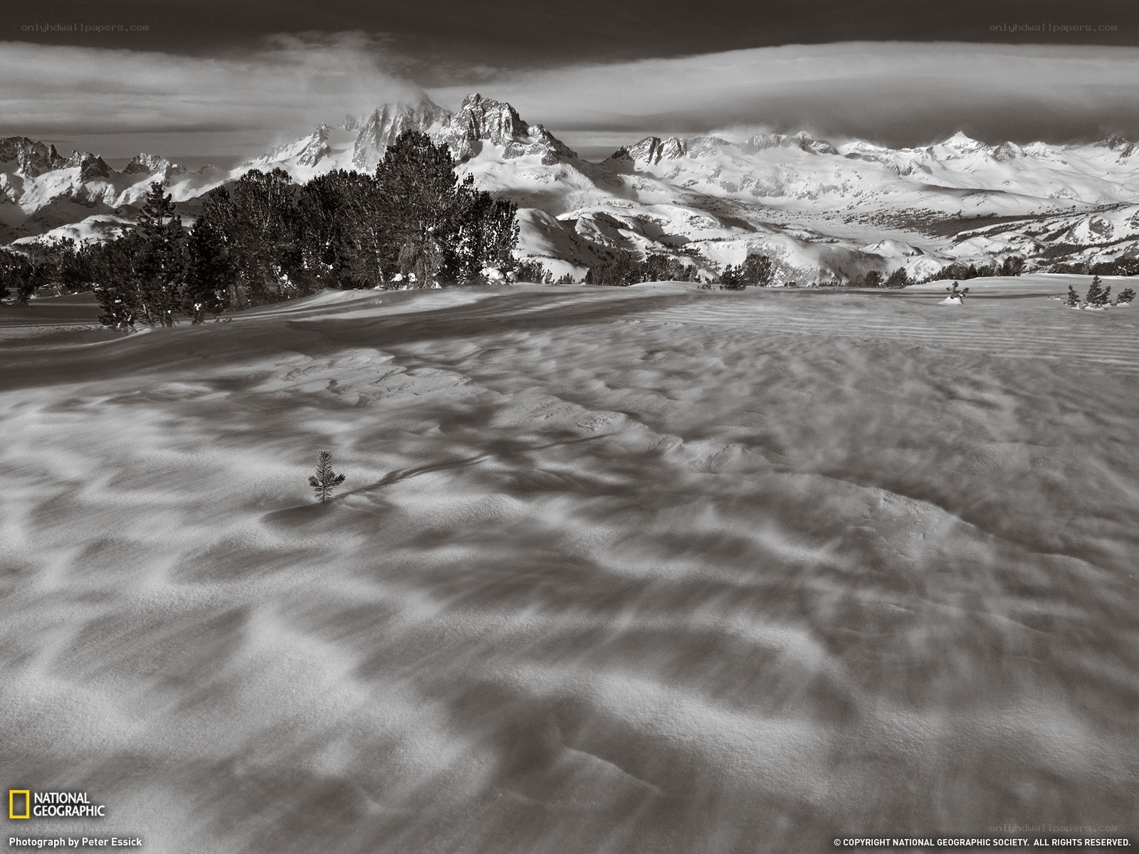 Snowy mountain landscape