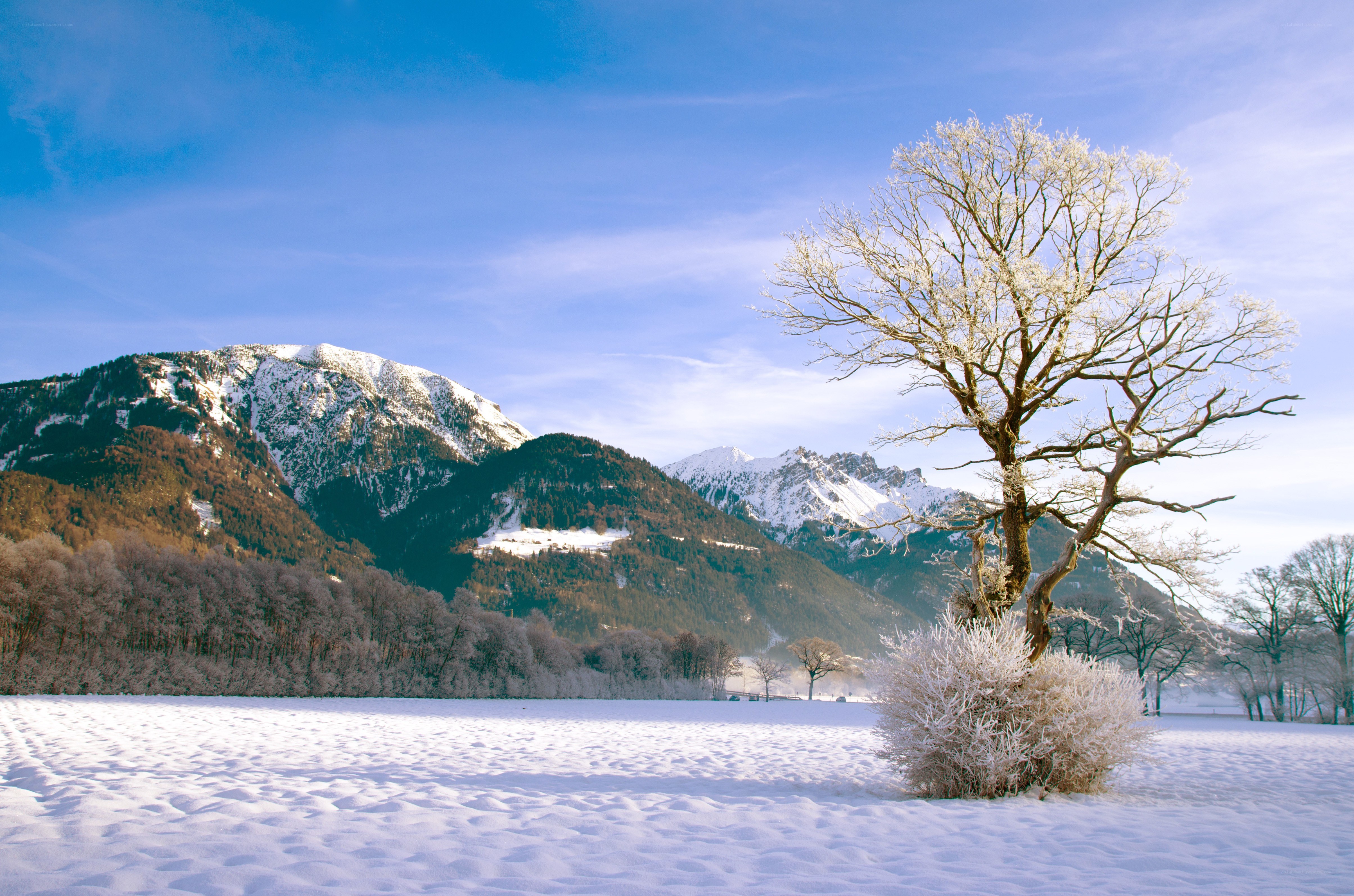 Snowy mountain landscape