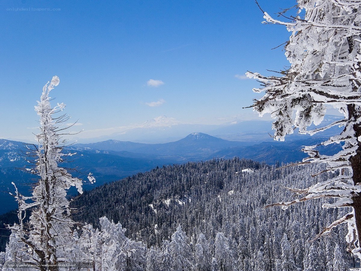Snowy mountain landscape