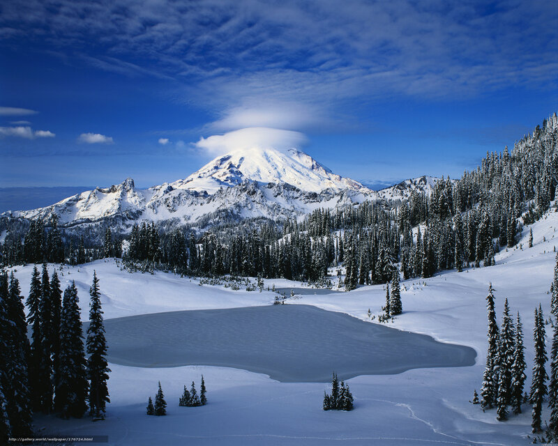 Snowy mountain landscape