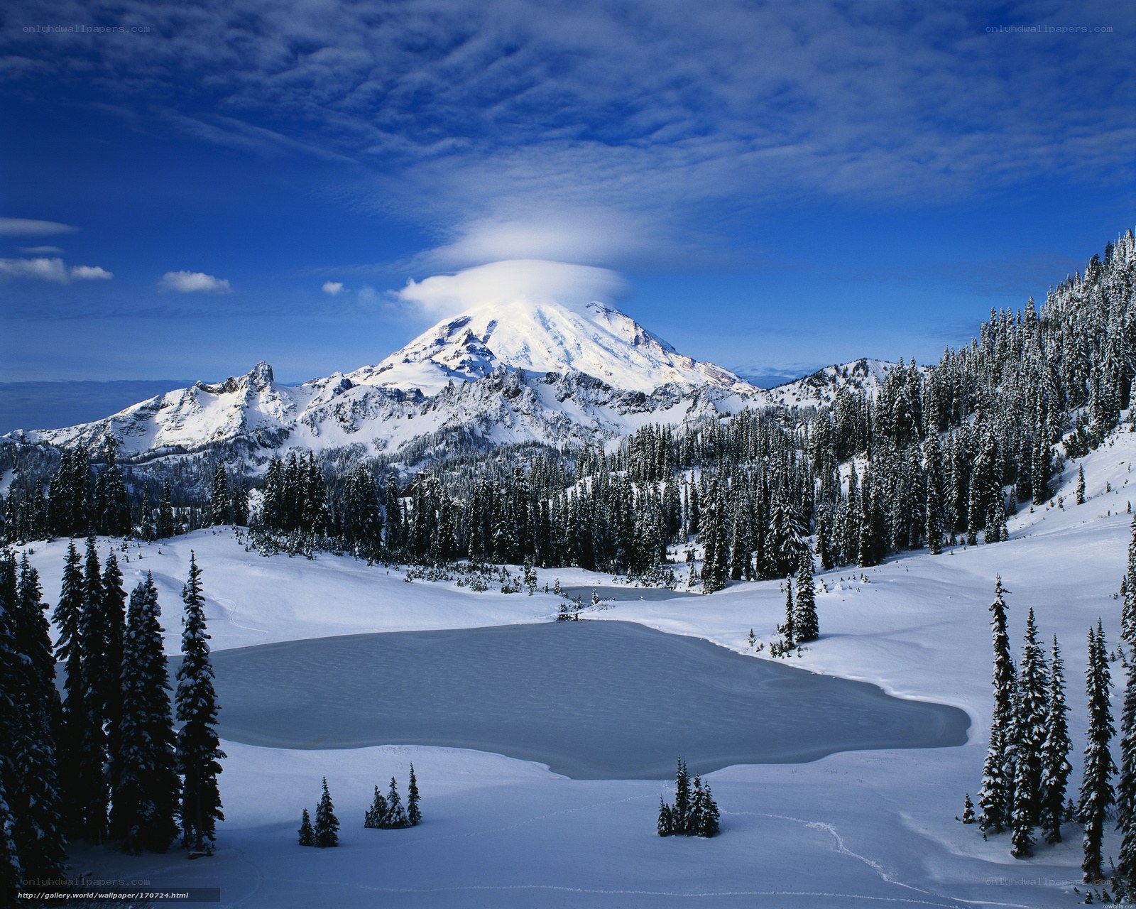 Snowy mountain landscape