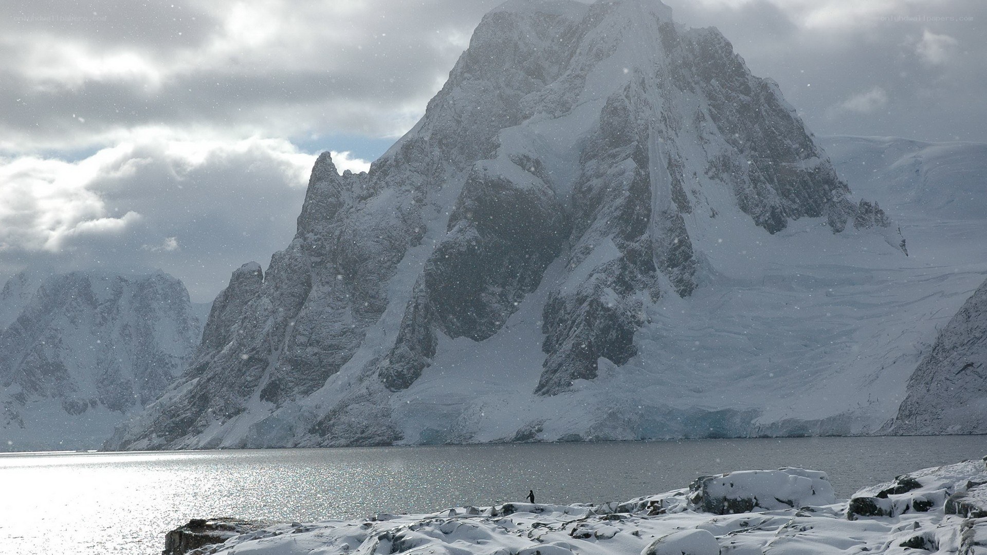 Snowy mountain landscape