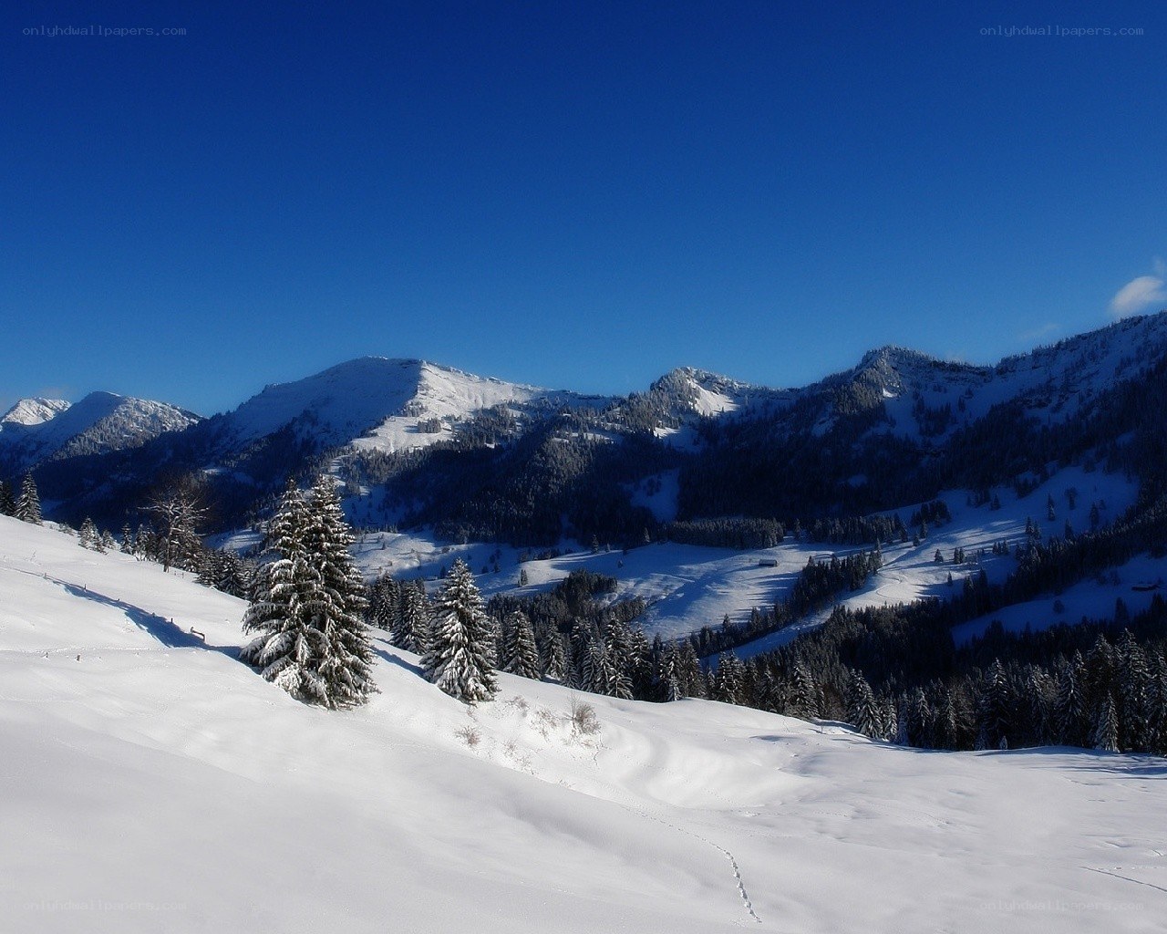 Snowy mountain landscape