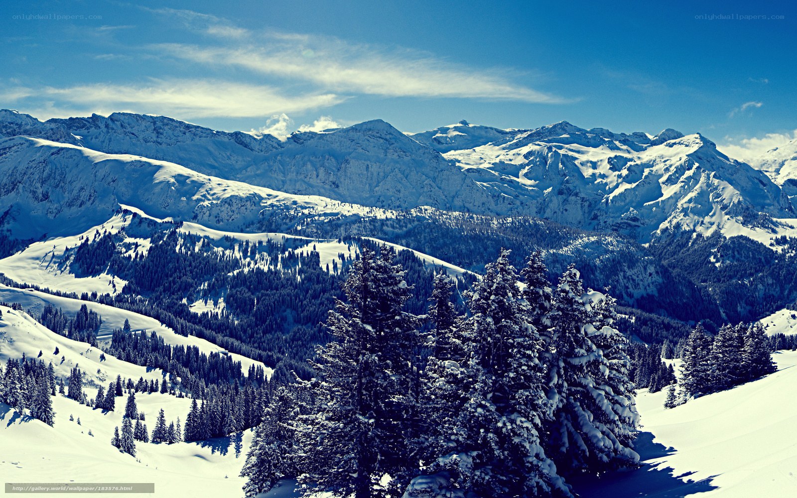 Snowy mountain landscape