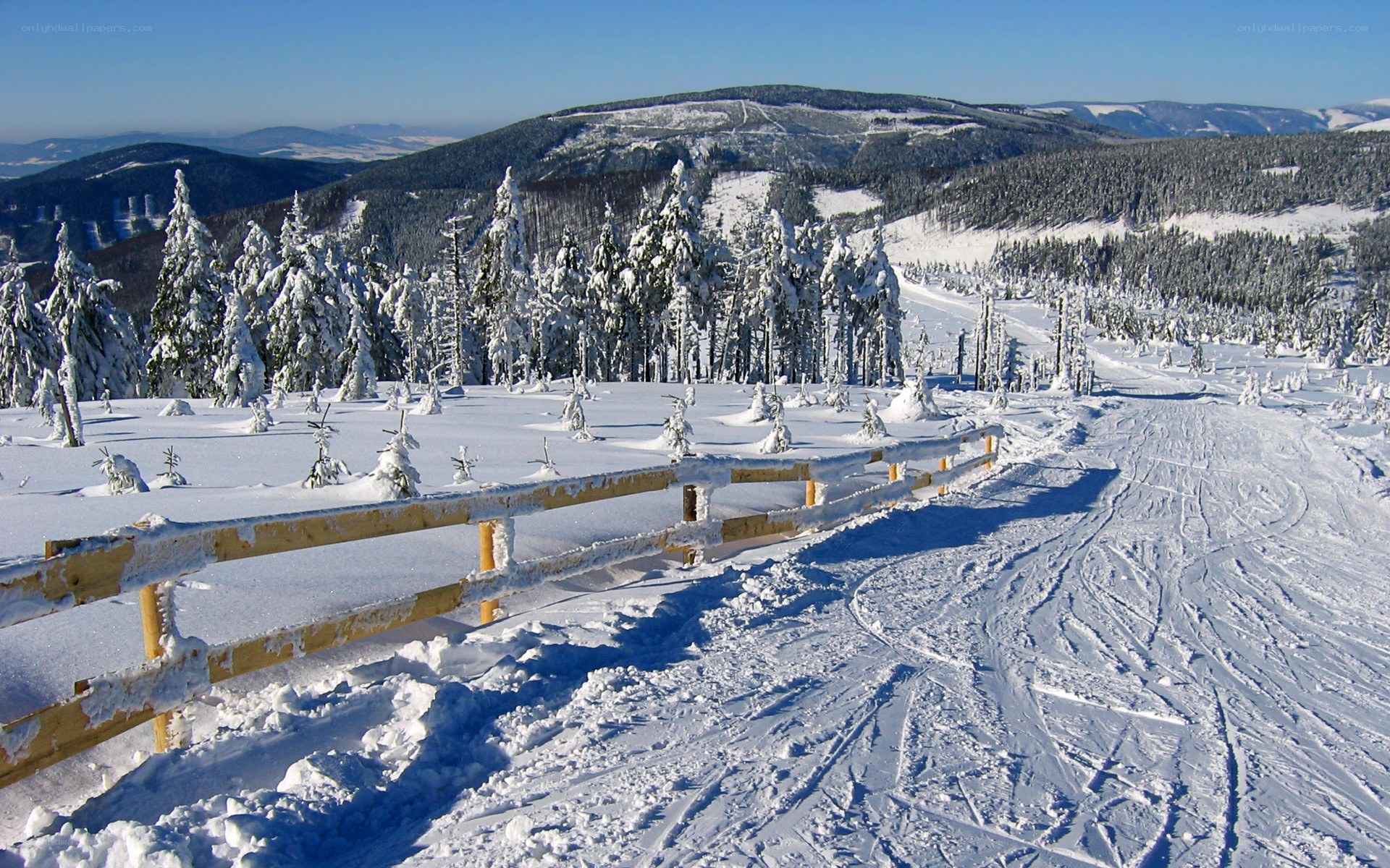 Snowy mountain landscape