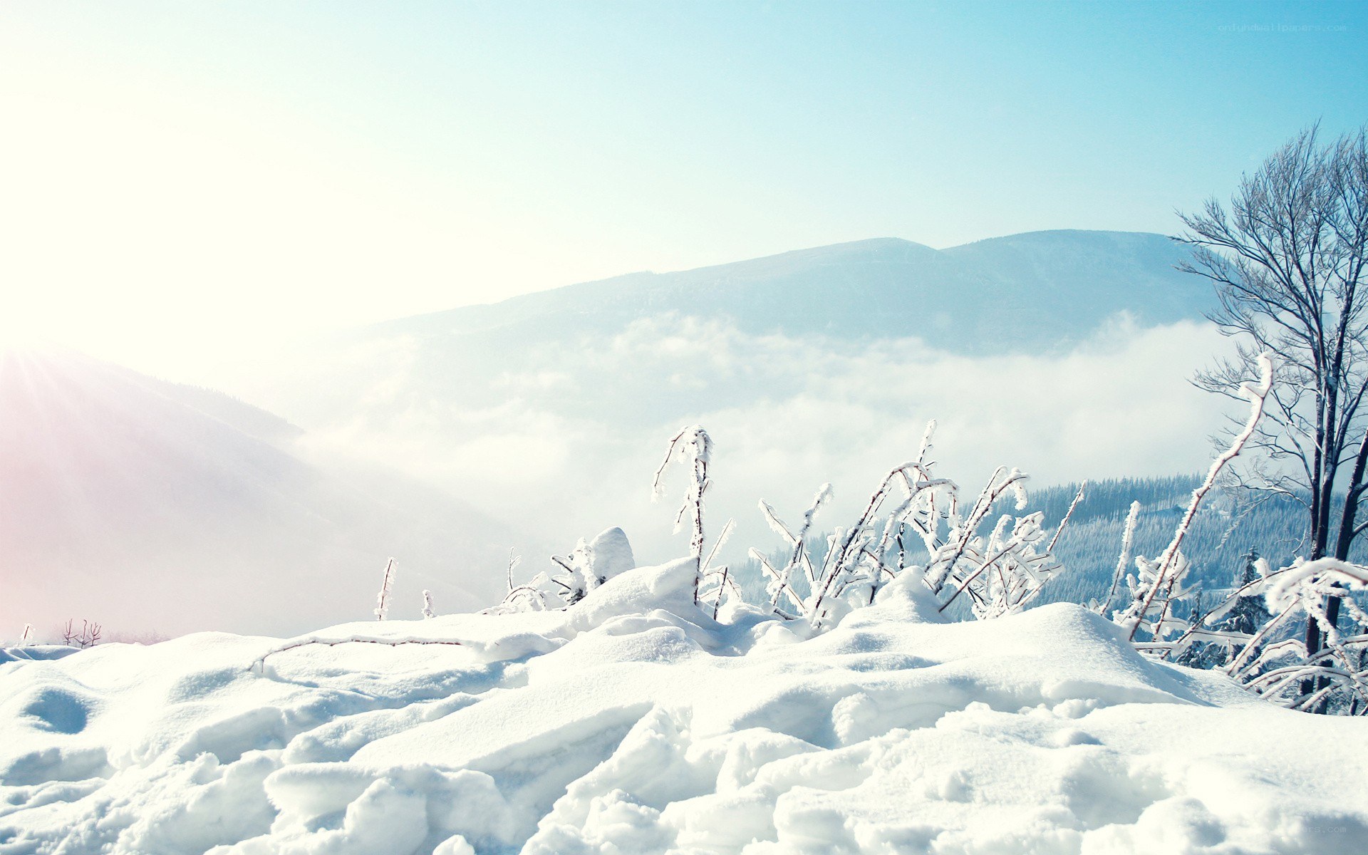 Snowy mountain landscape