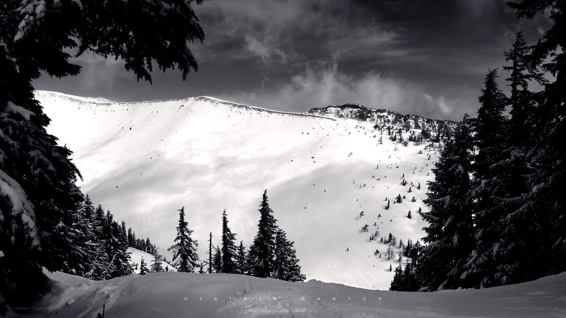 Snowy mountain landscape