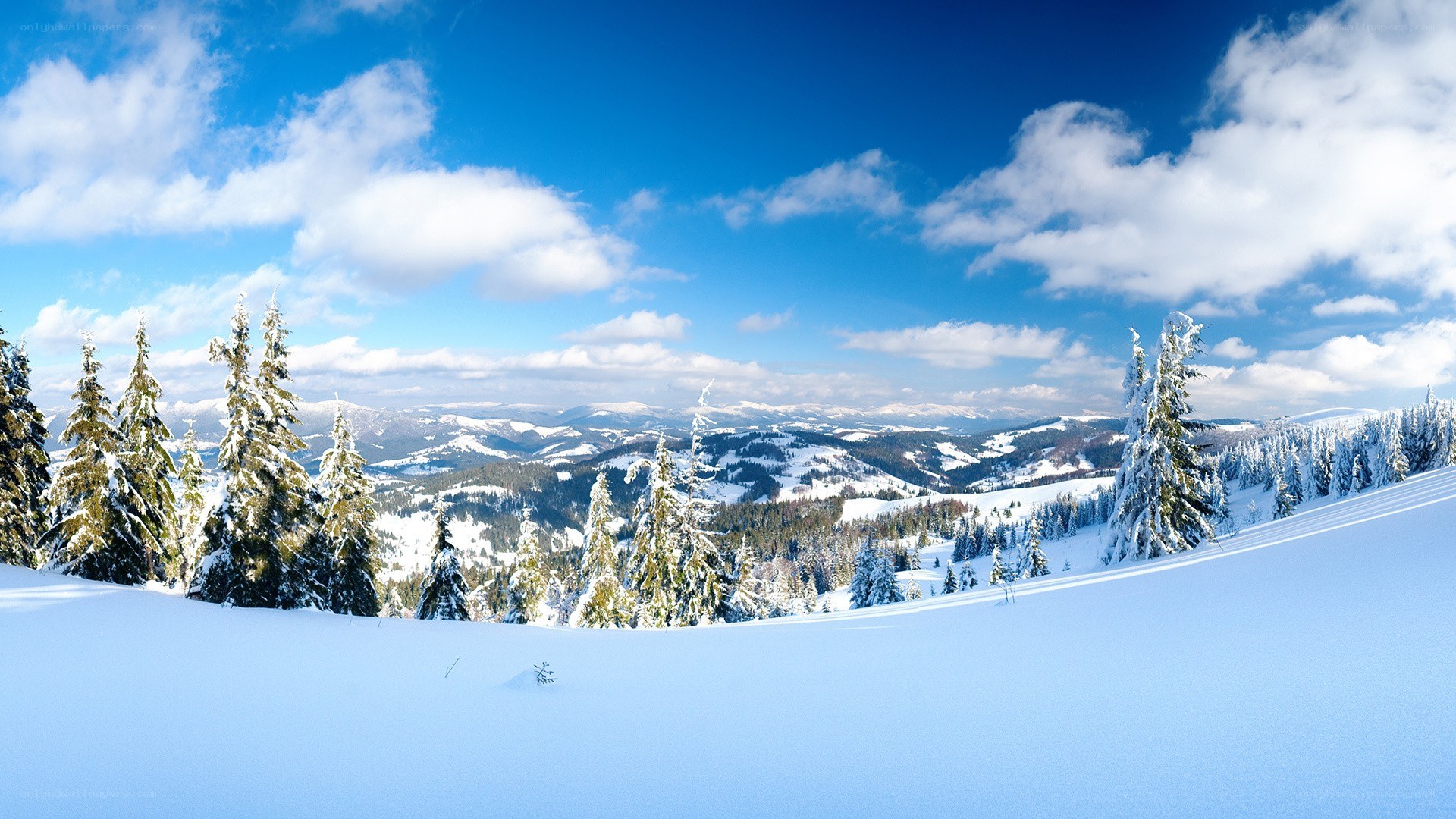 Snowy mountain landscape