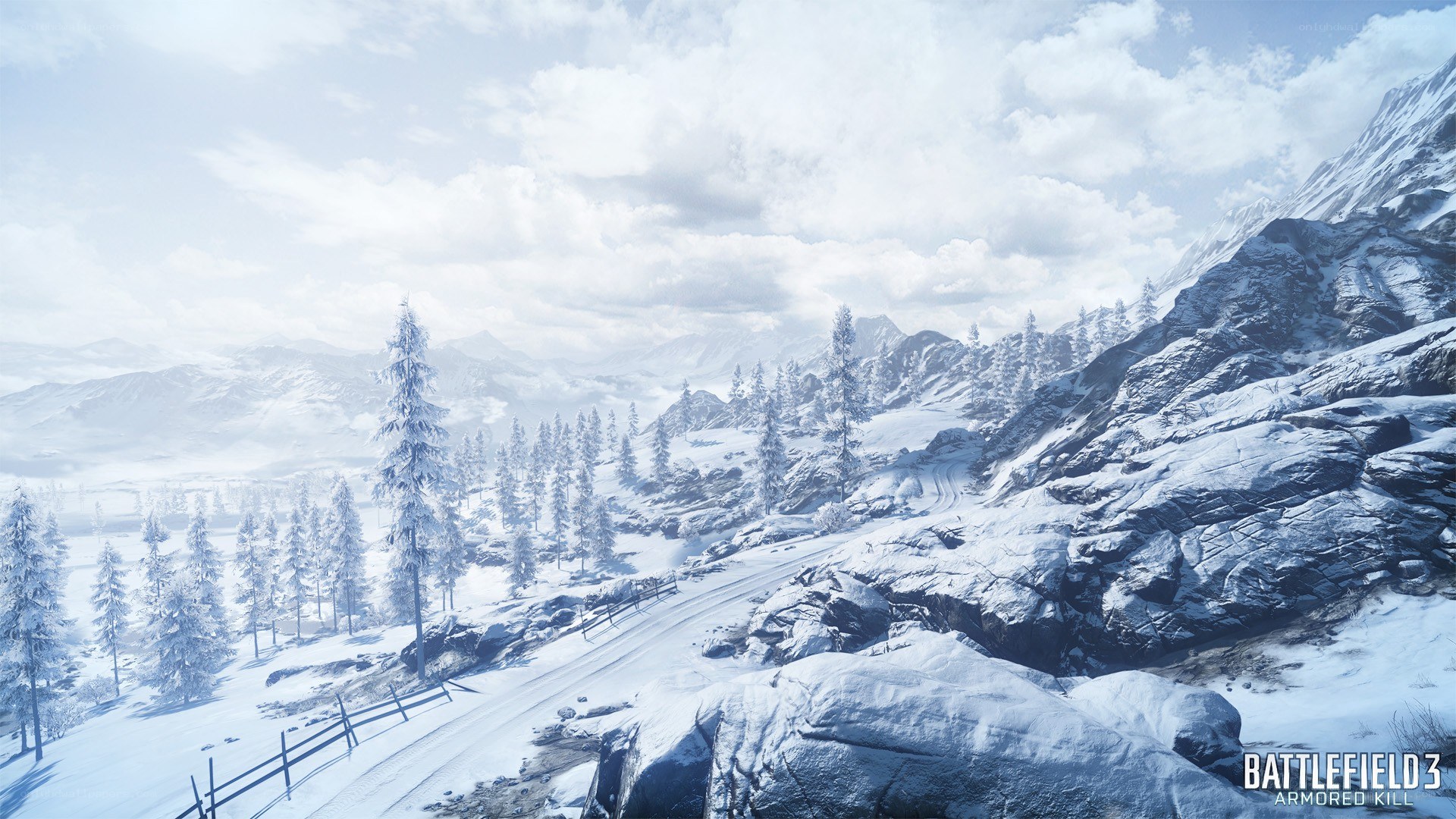 Snowy mountain landscape