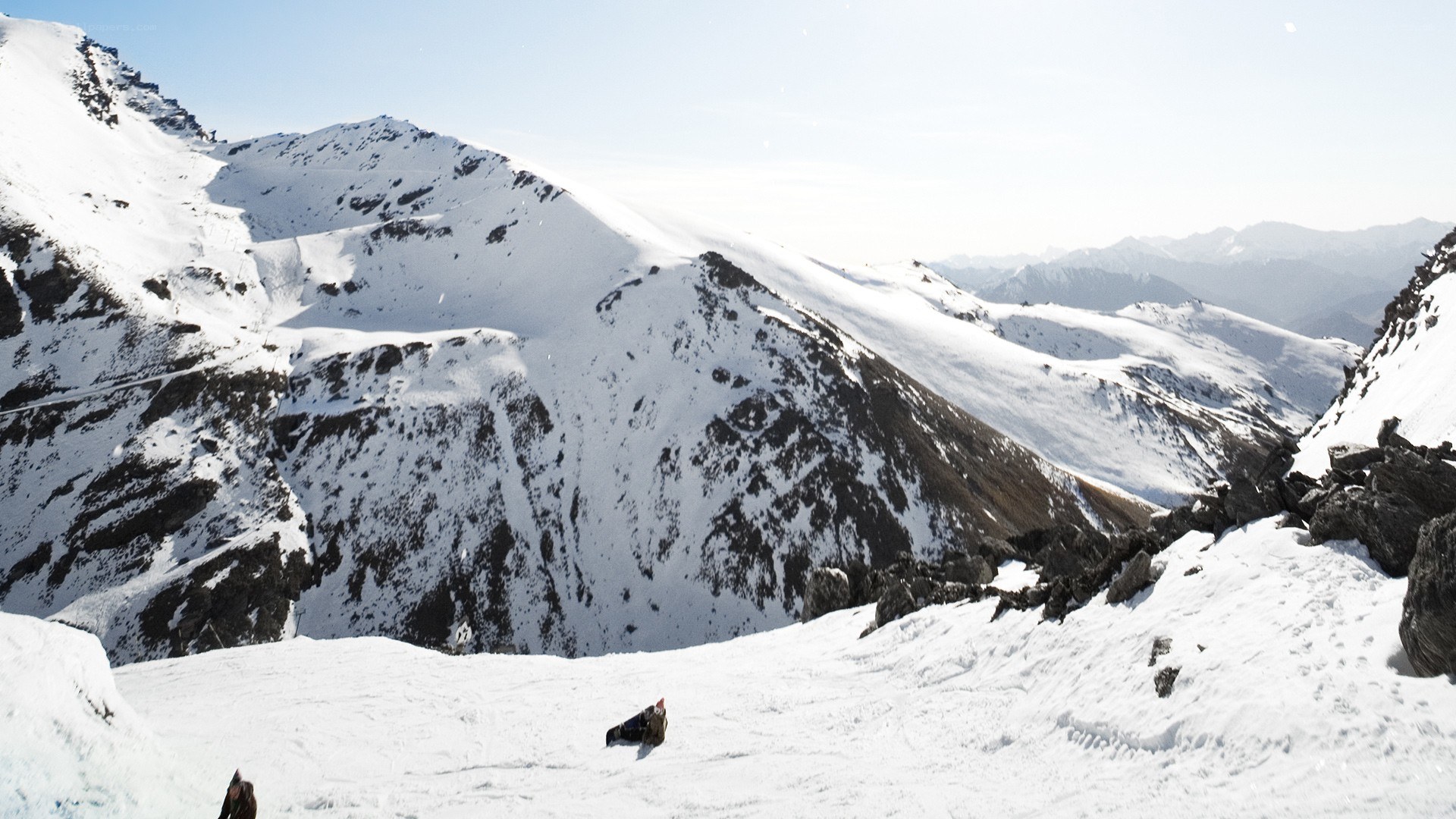 Snowy mountain landscape