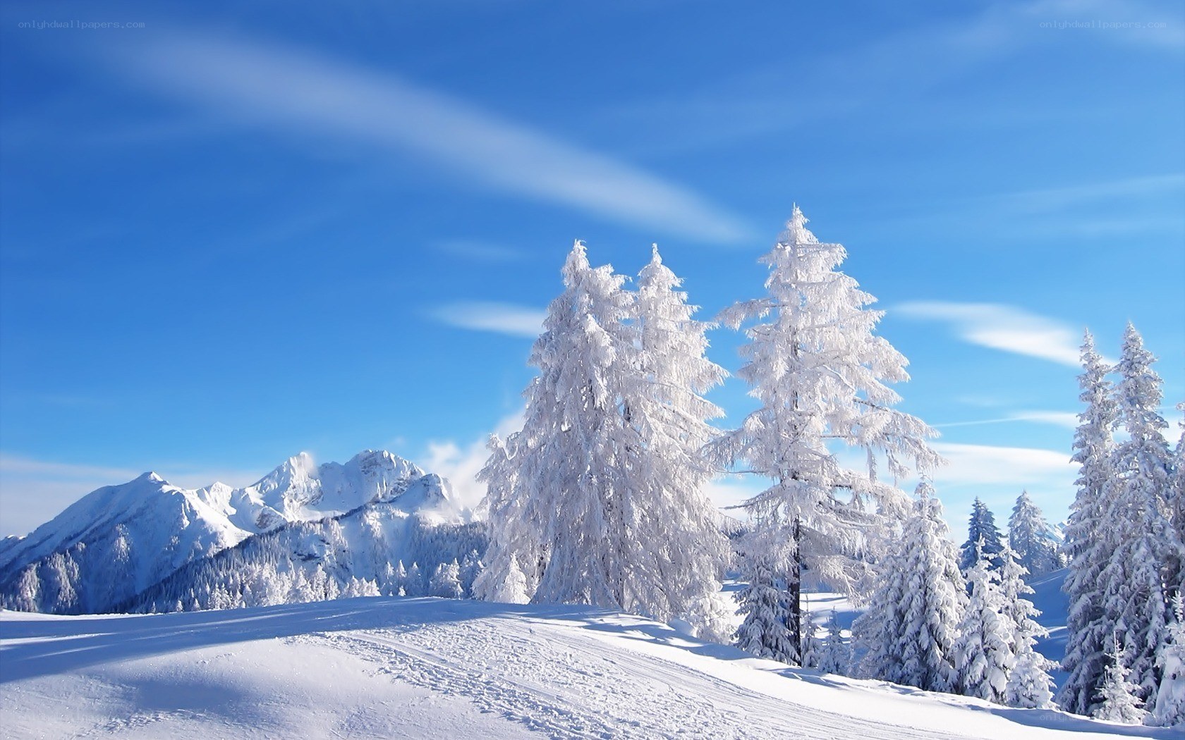 Snowy mountain landscape
