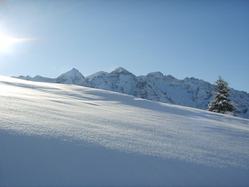 Snowy mountain landscape