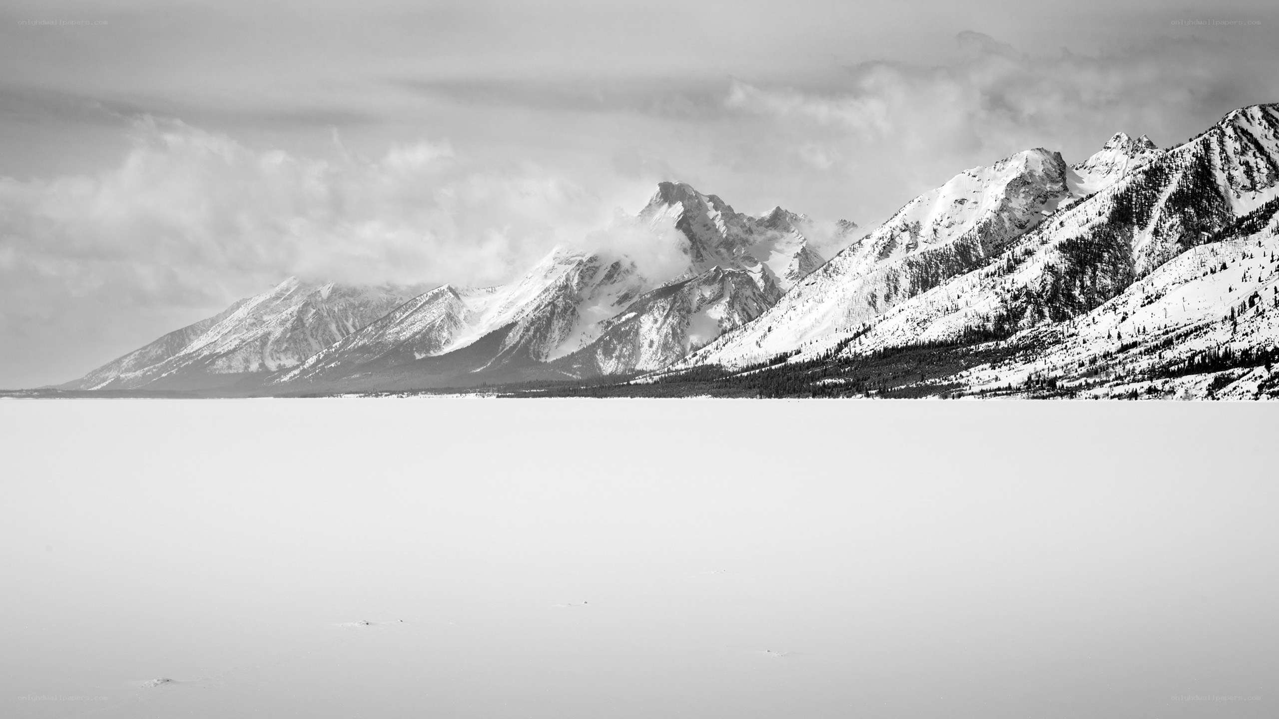 Snowy mountain landscape
