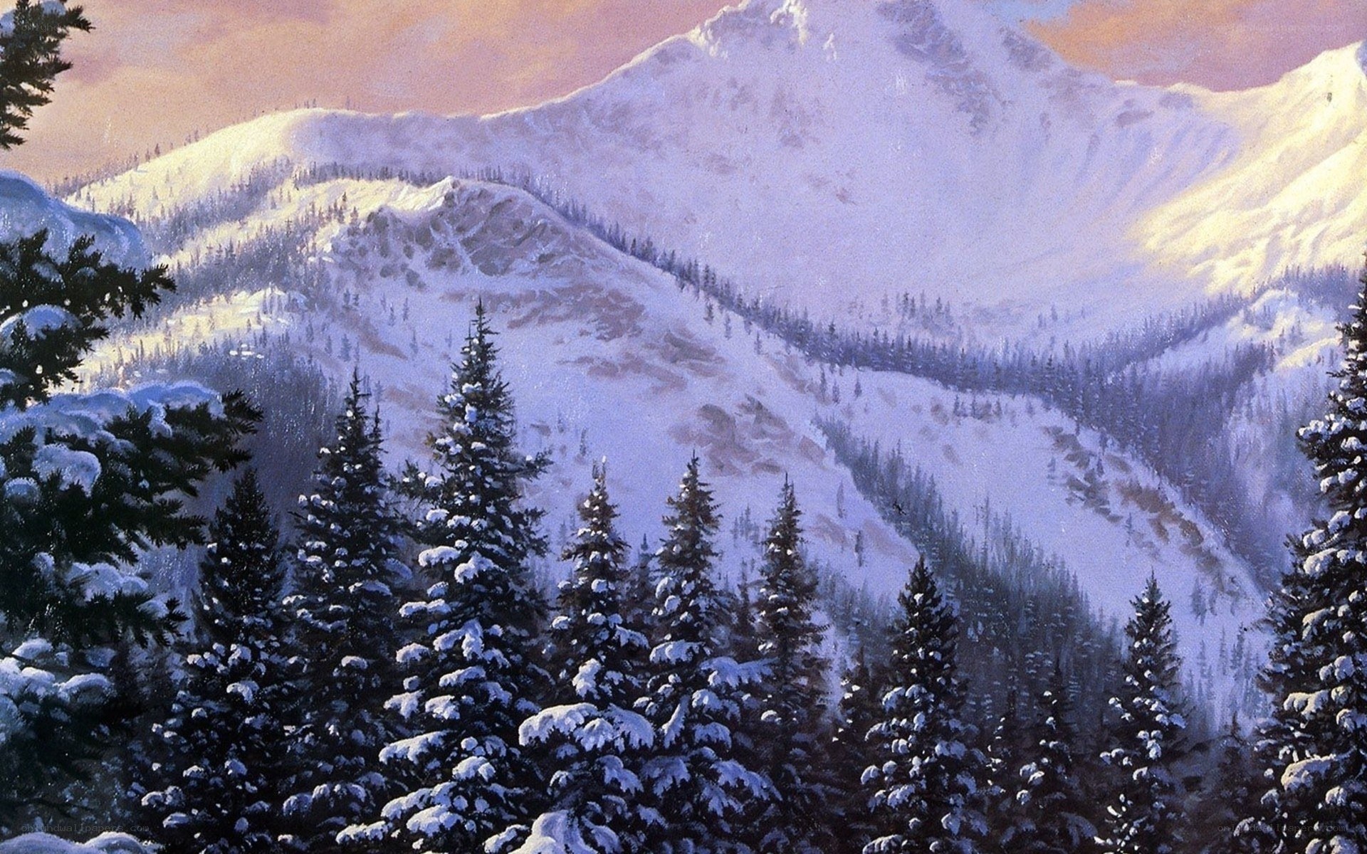 Snowy mountain landscape