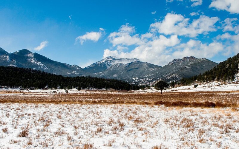Snowy mountain landscape