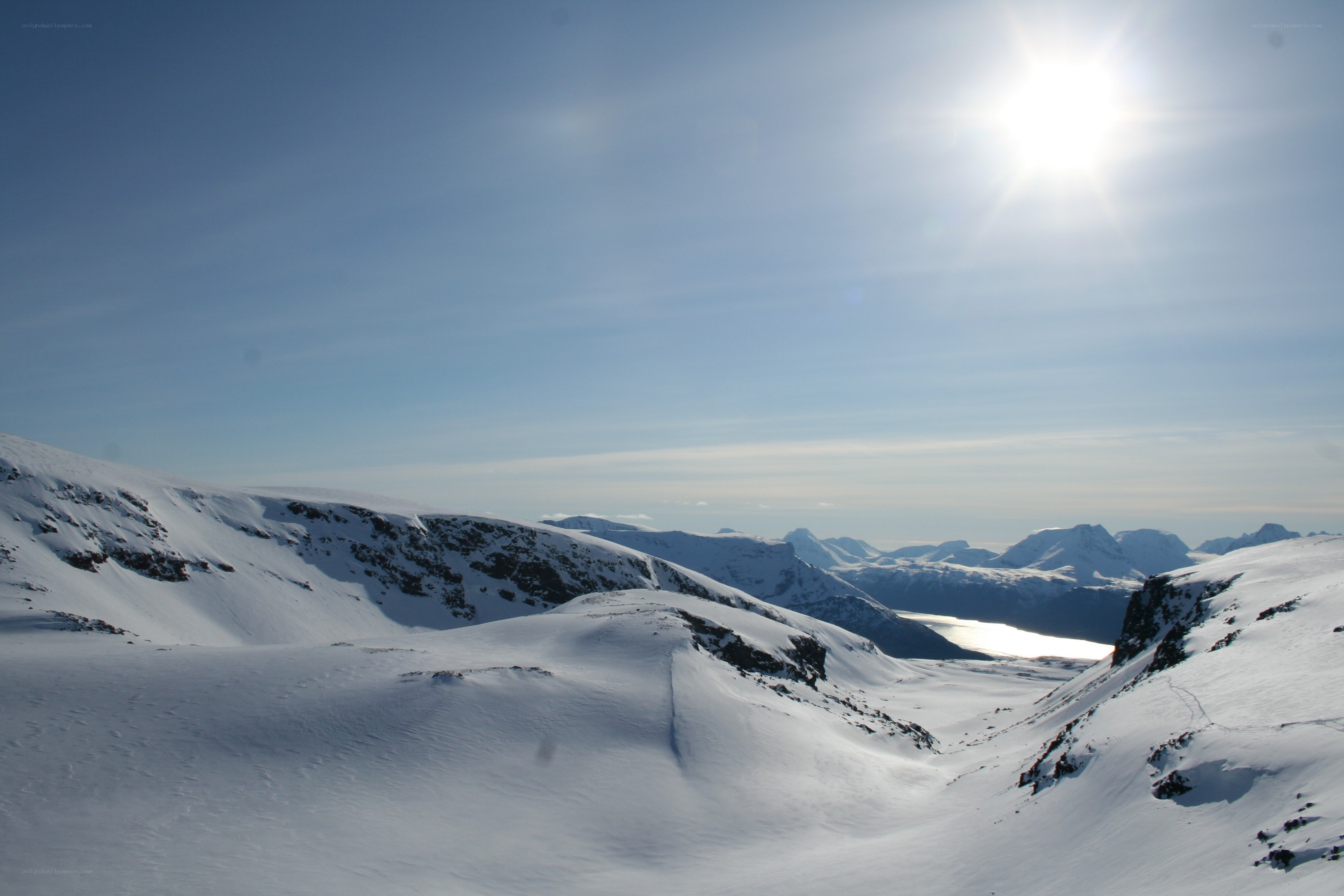 Snowy mountain landscape