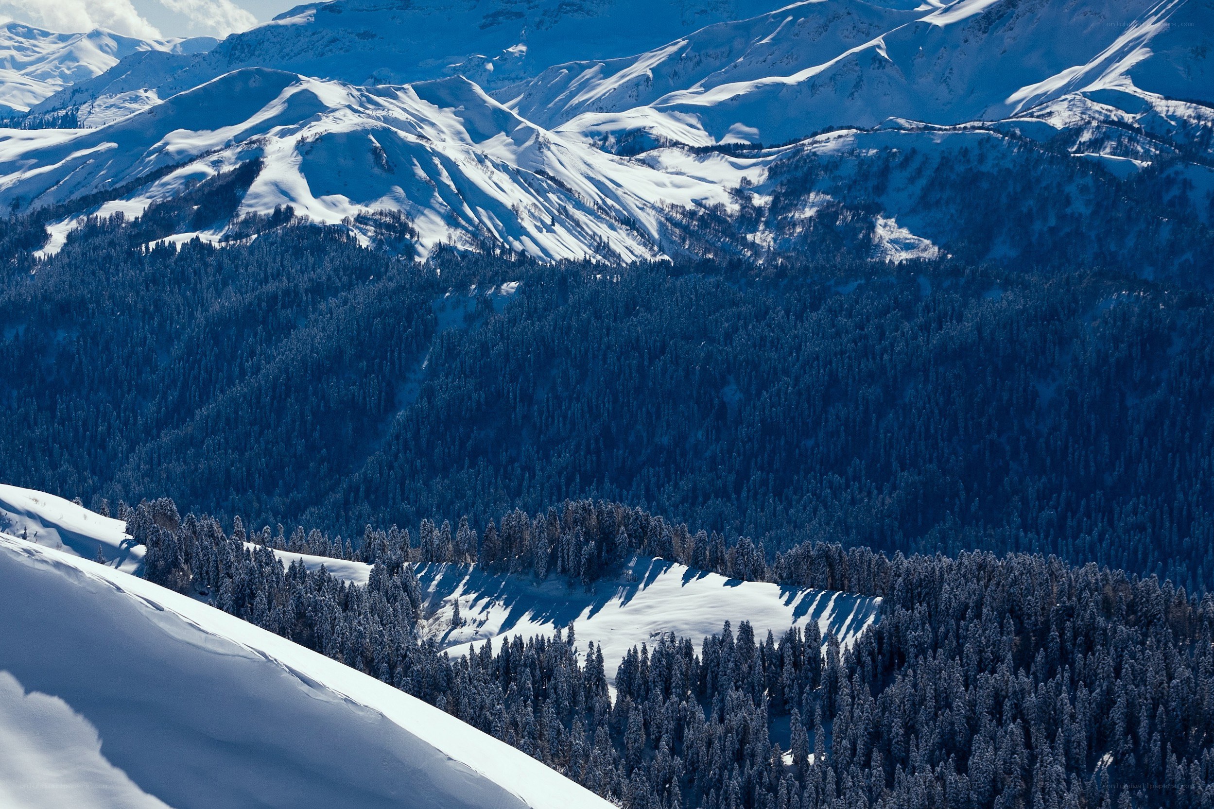Snowy mountain landscape