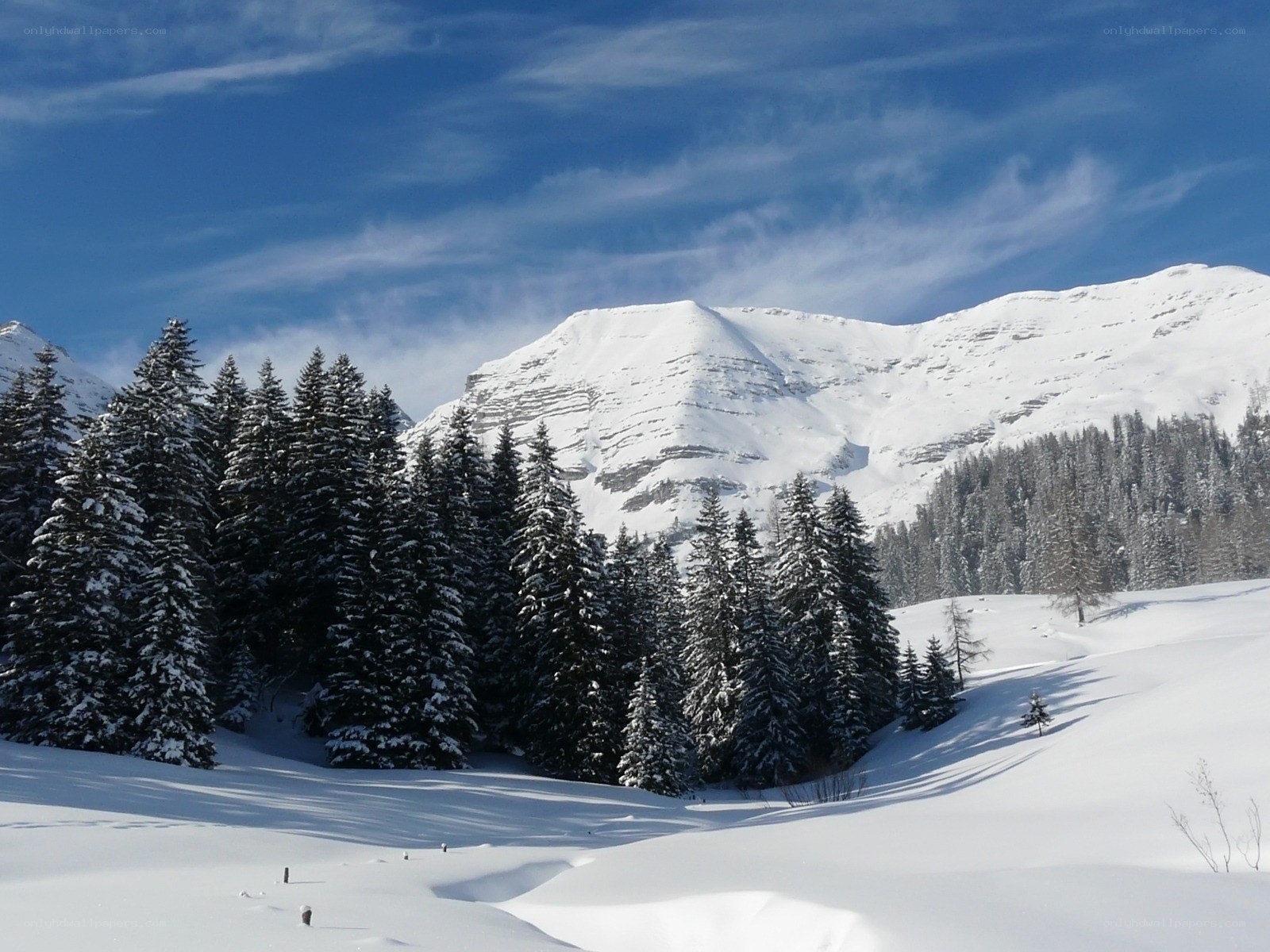 Snowy mountain landscape