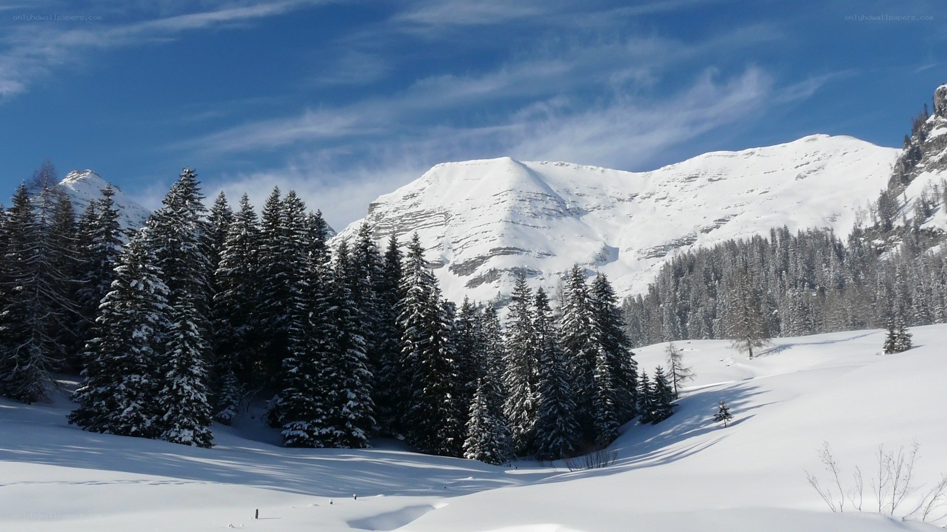 Snowy mountain landscape