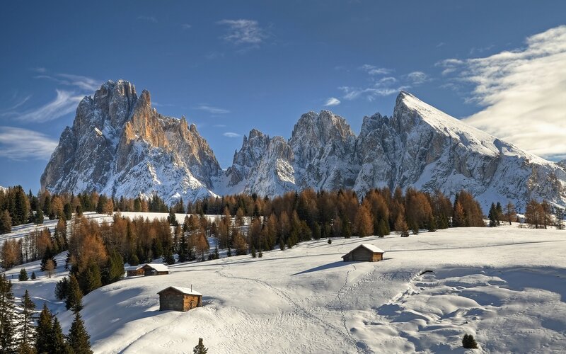 Snowy mountain landscape