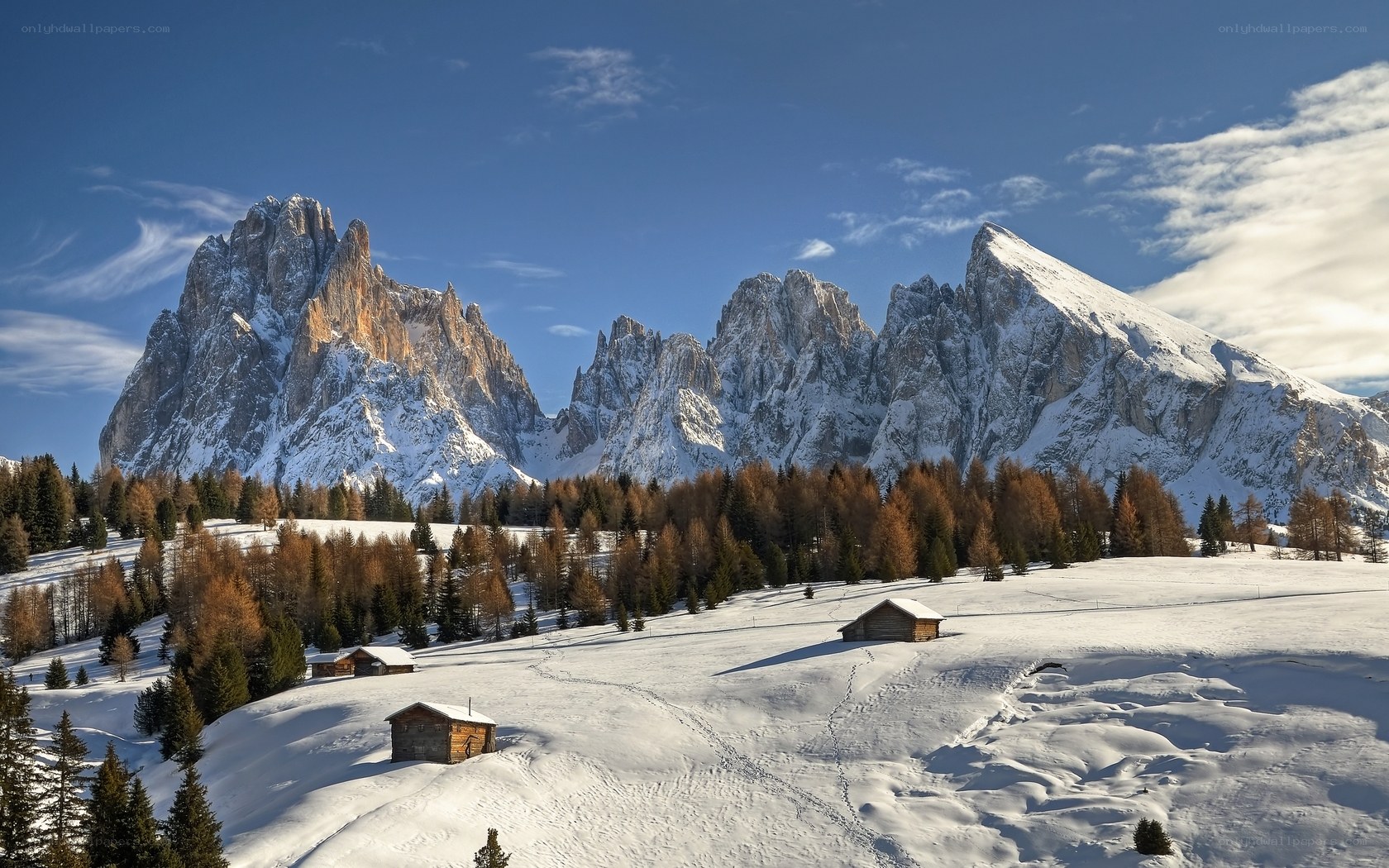 Snowy mountain landscape