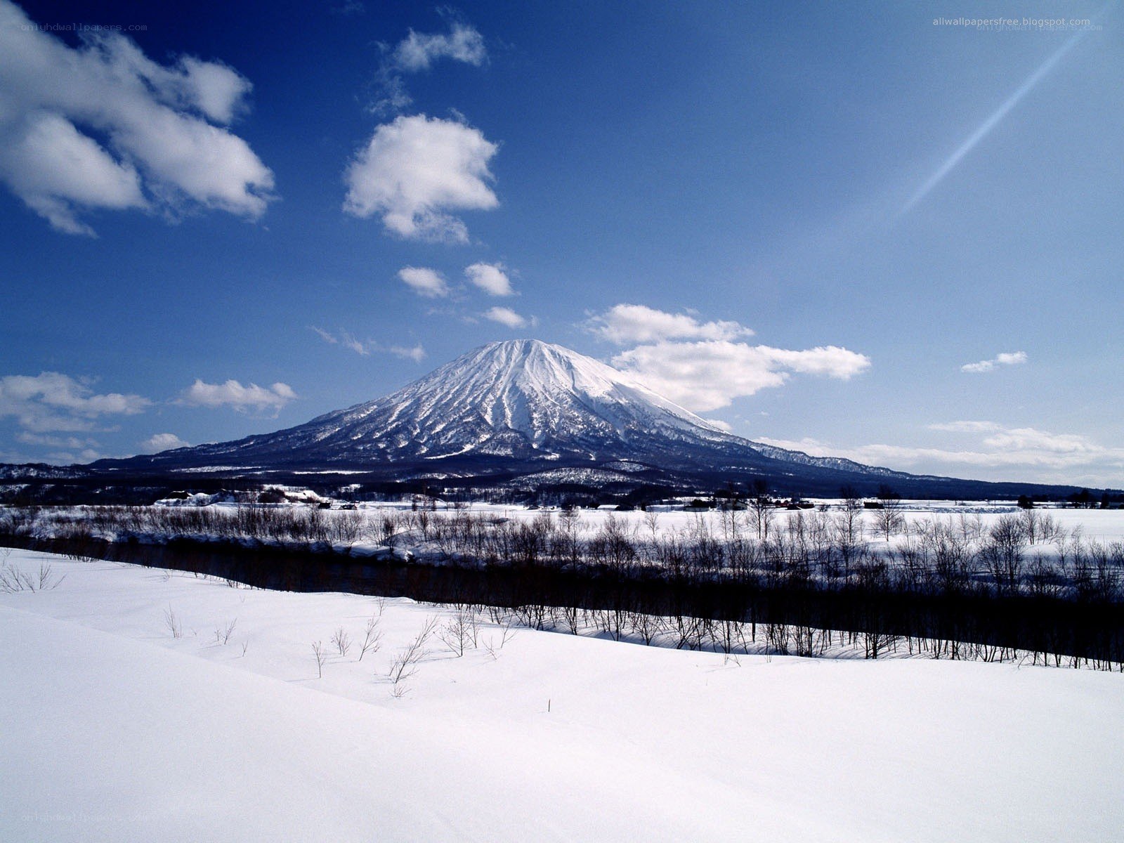 Snowy mountain landscape