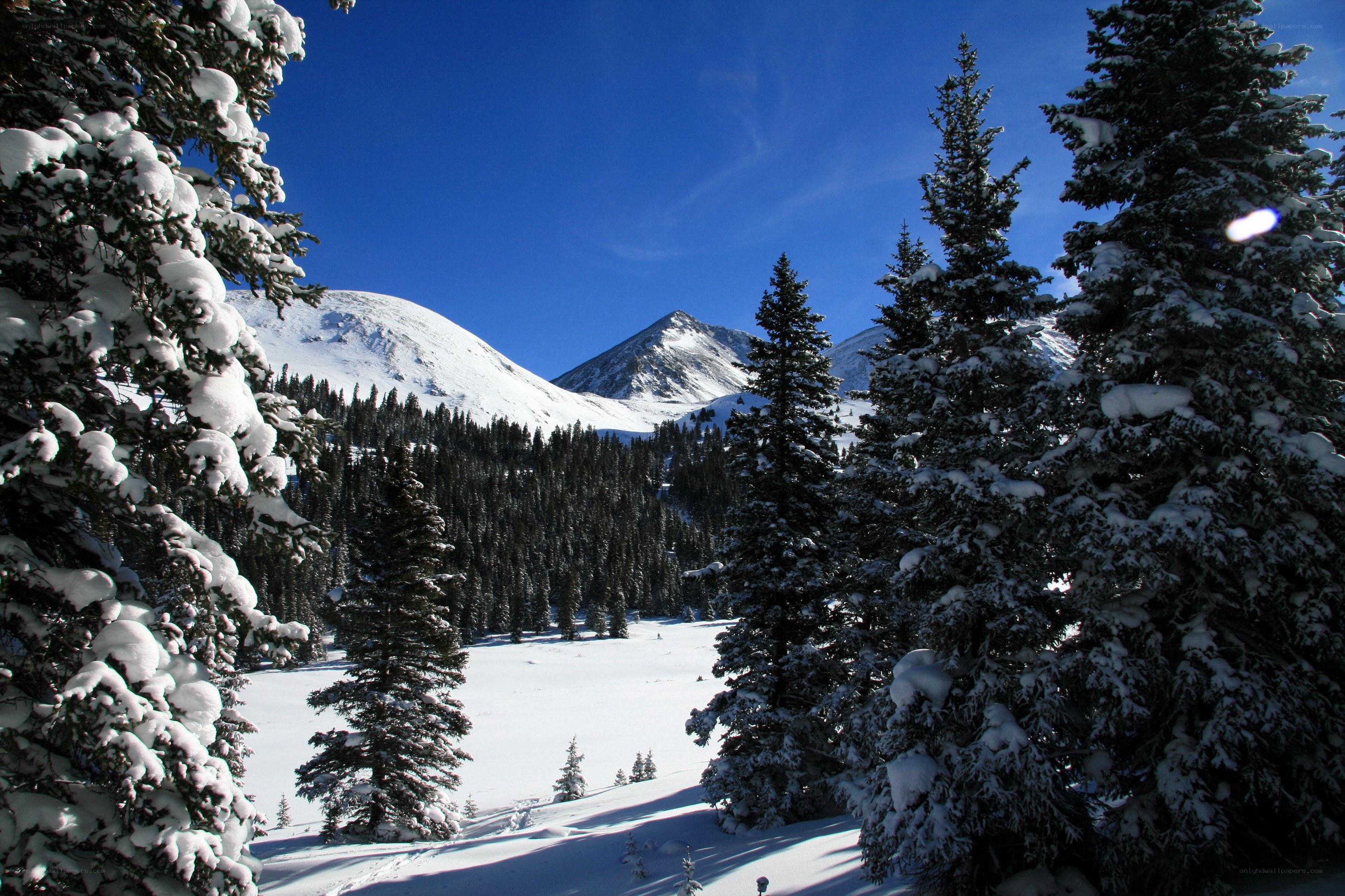Snowy mountain landscape