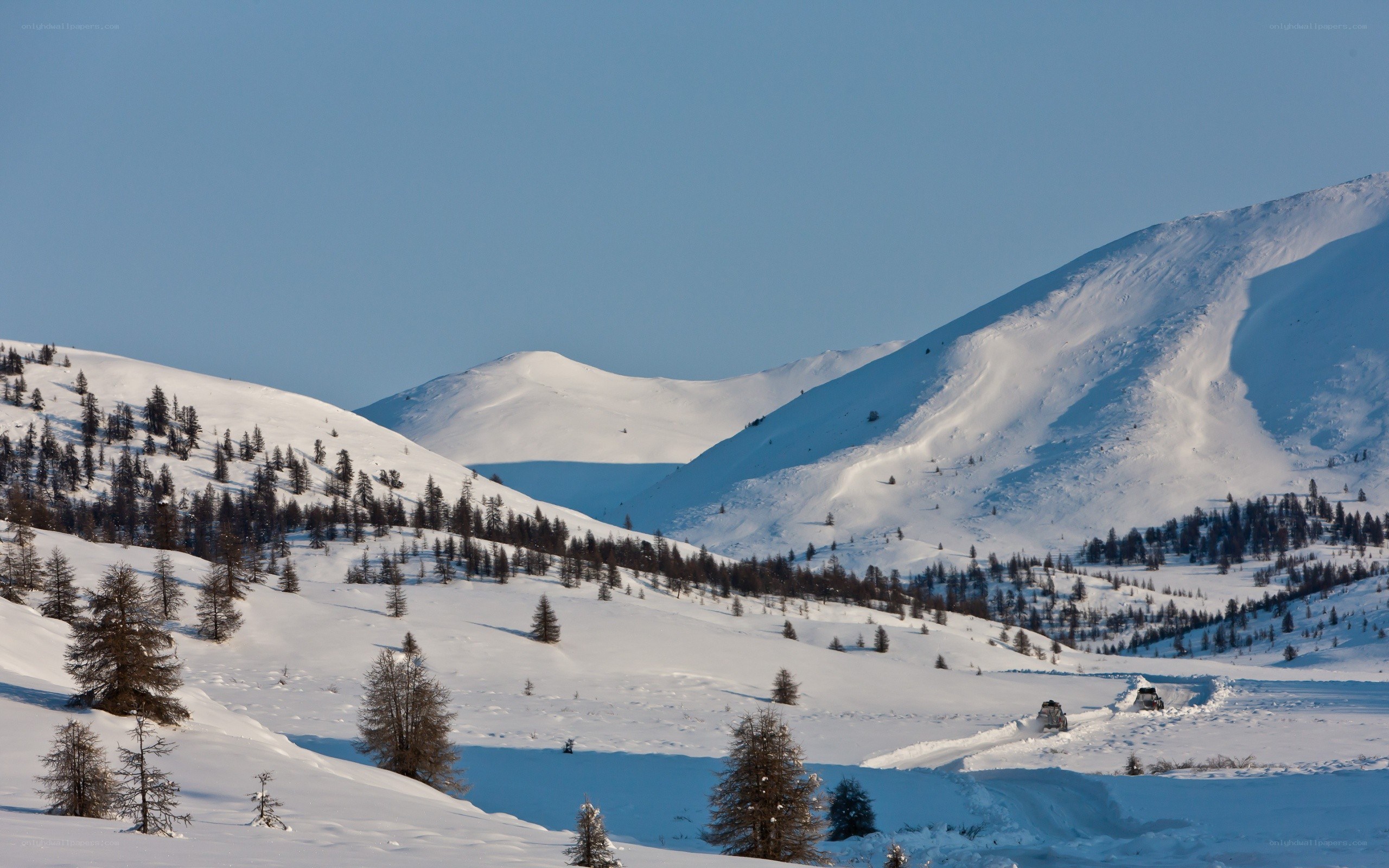 Snowy mountain landscape