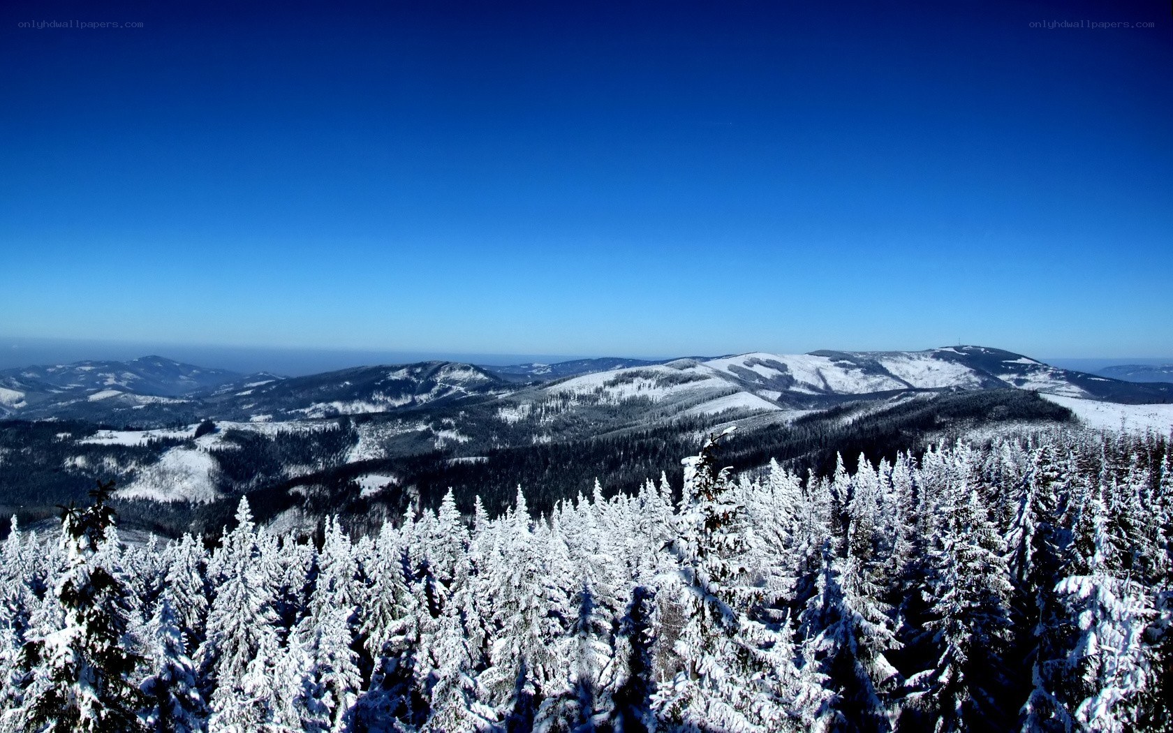 Snowy mountain landscape