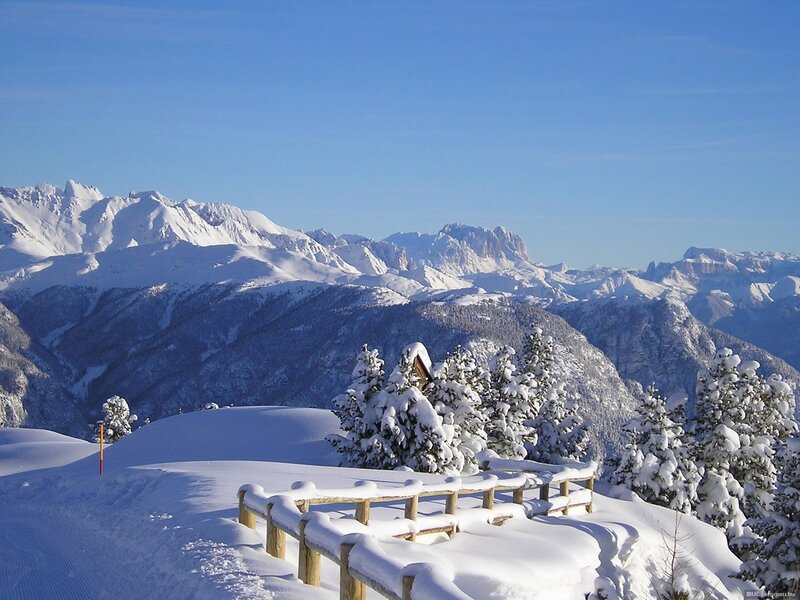 Snowy mountain landscape