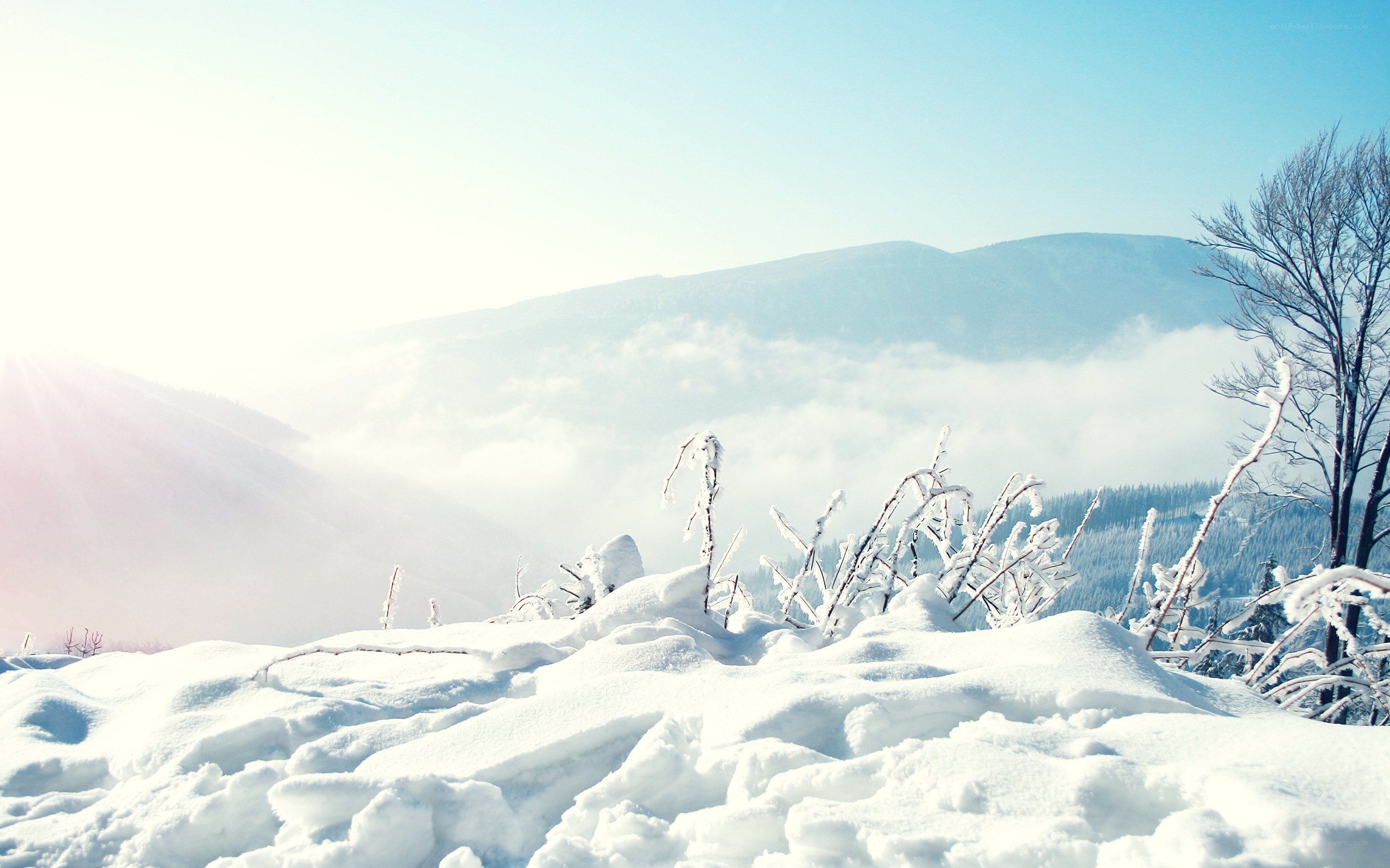 Snowy mountain landscape