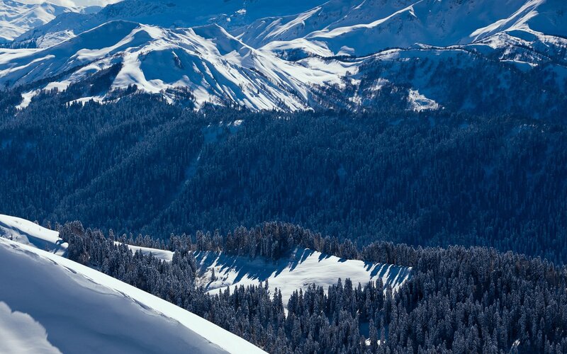 Snowy mountain landscape
