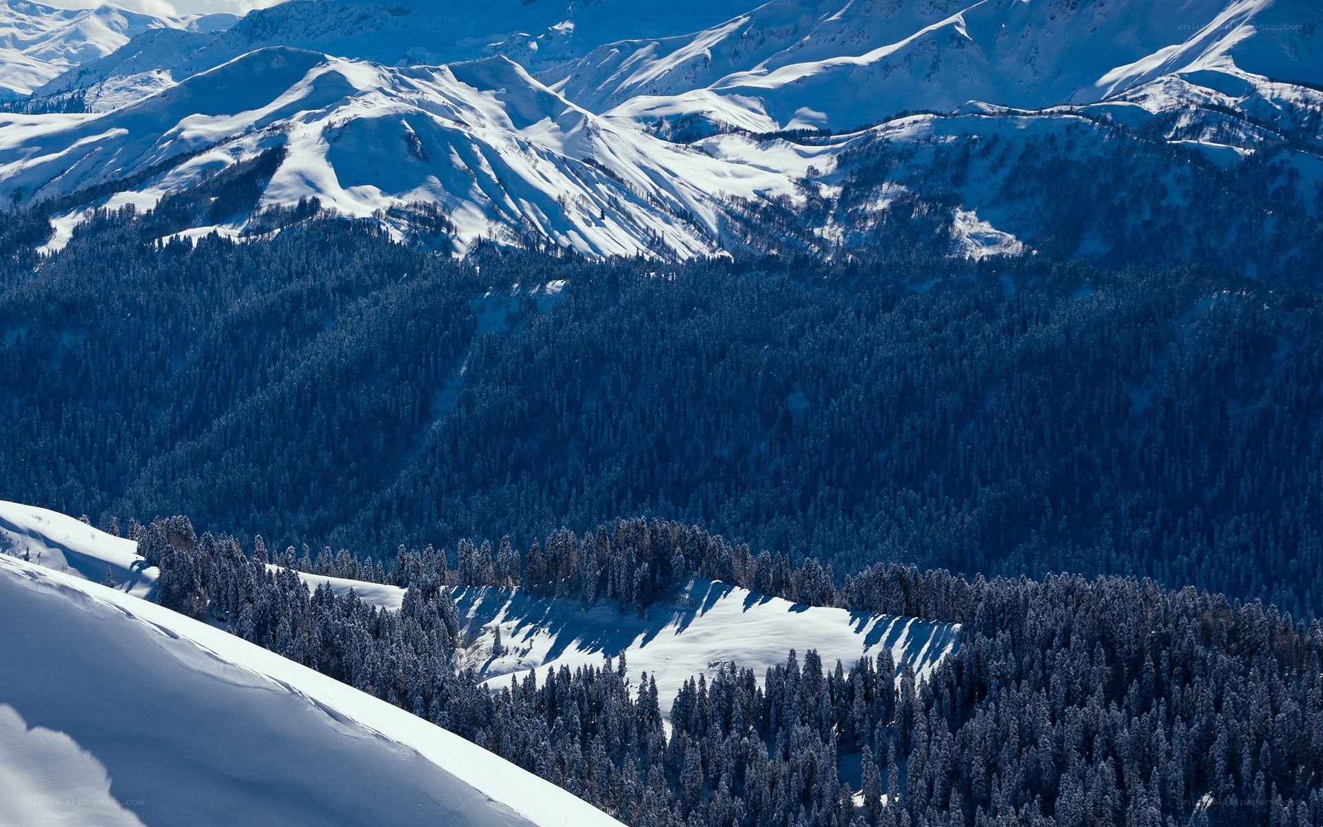 Snowy mountain landscape