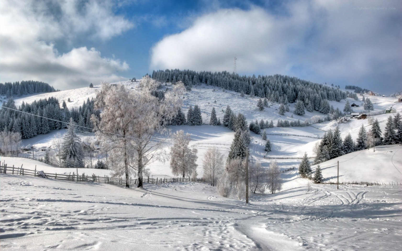 Snowy mountain landscape