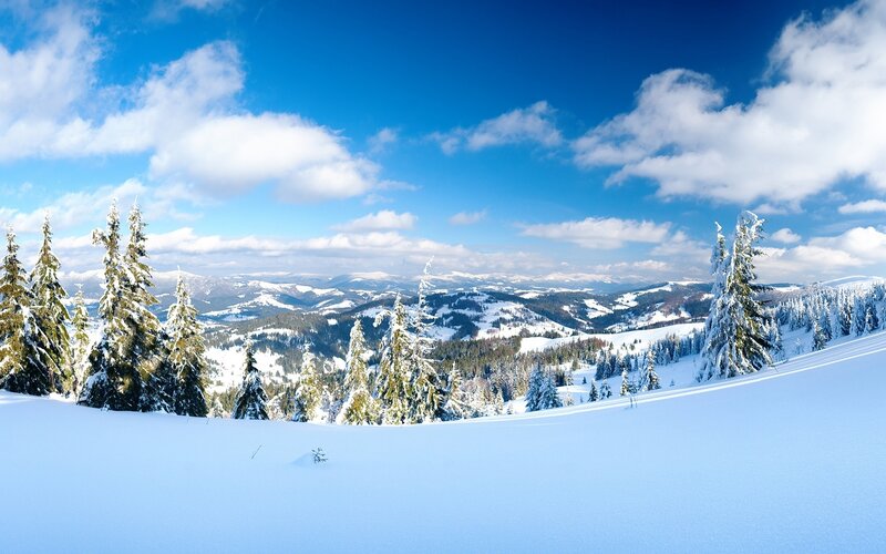 Snowy mountain landscape