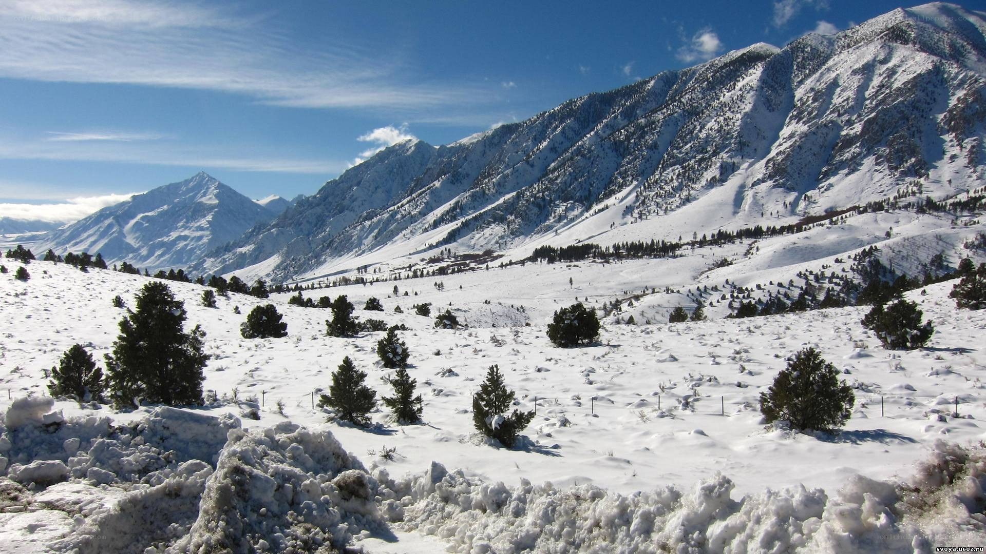 Snowy mountain landscape