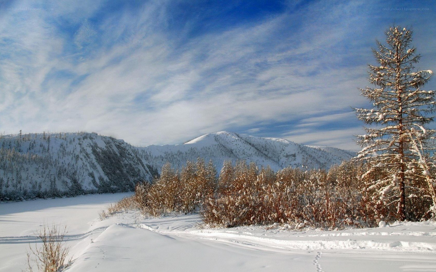 Snowy mountain landscape