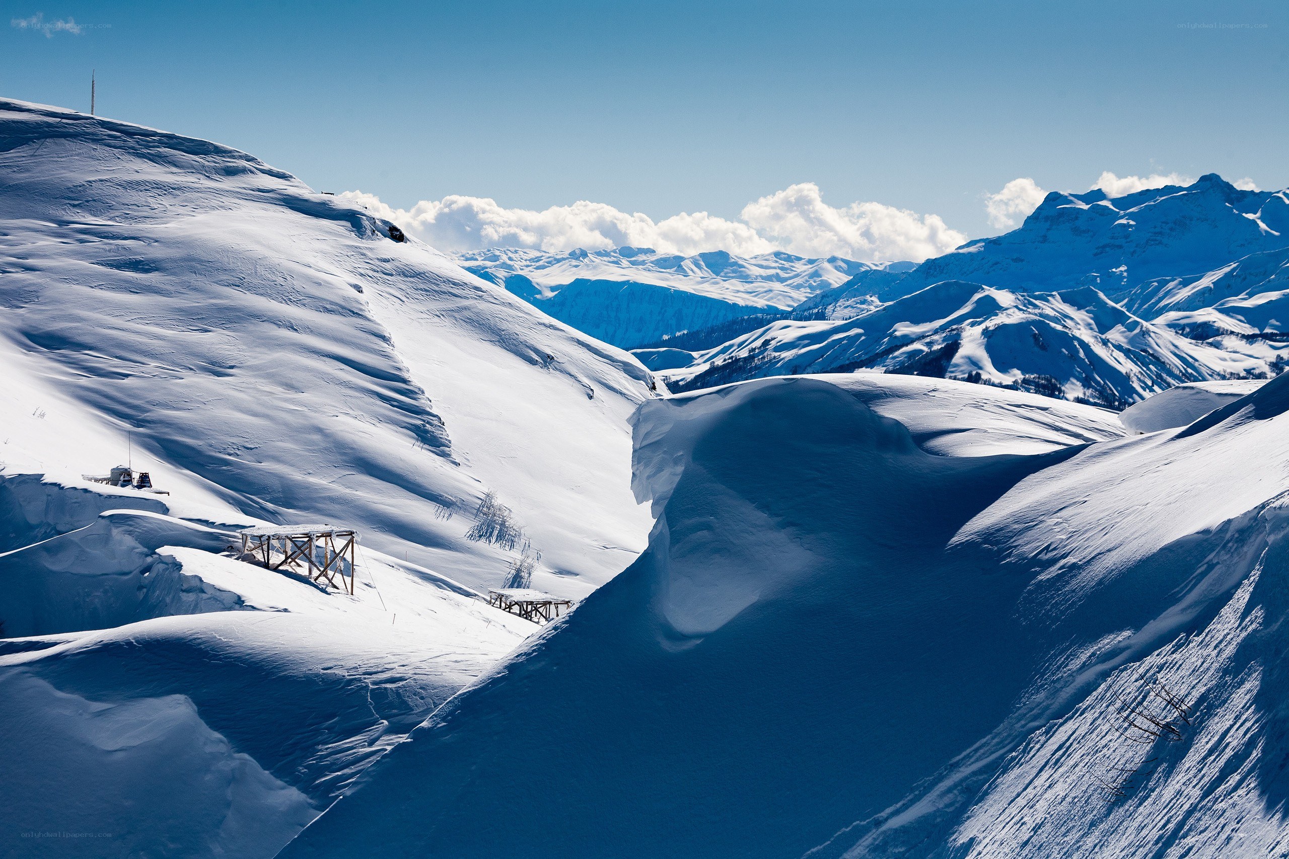 Snowy mountain landscape