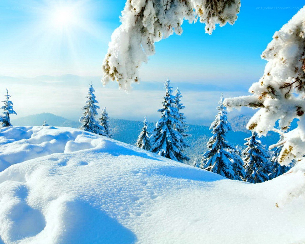 Snowy mountain landscape