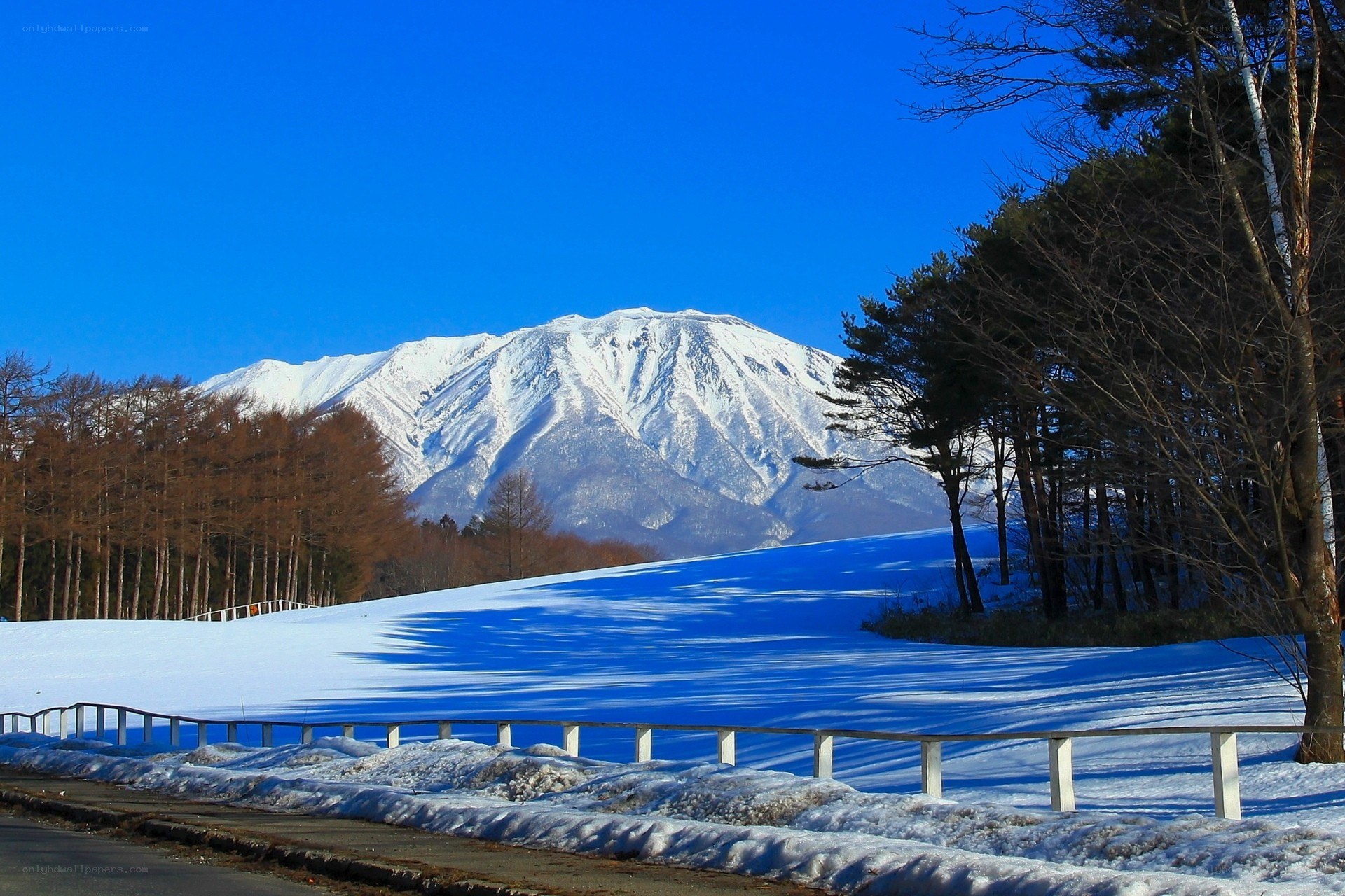 Snowy mountain landscape