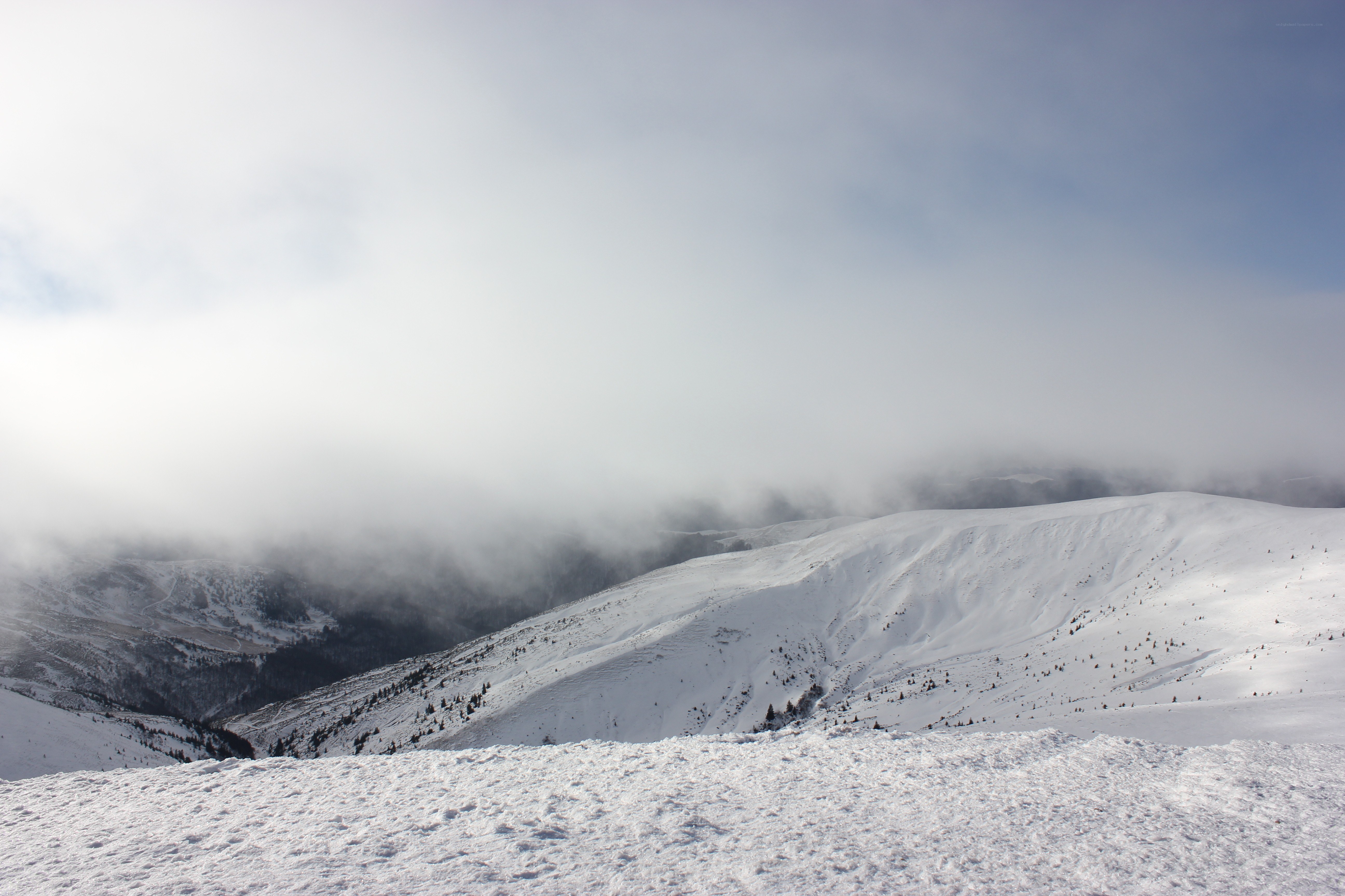 Snowy mountain landscape