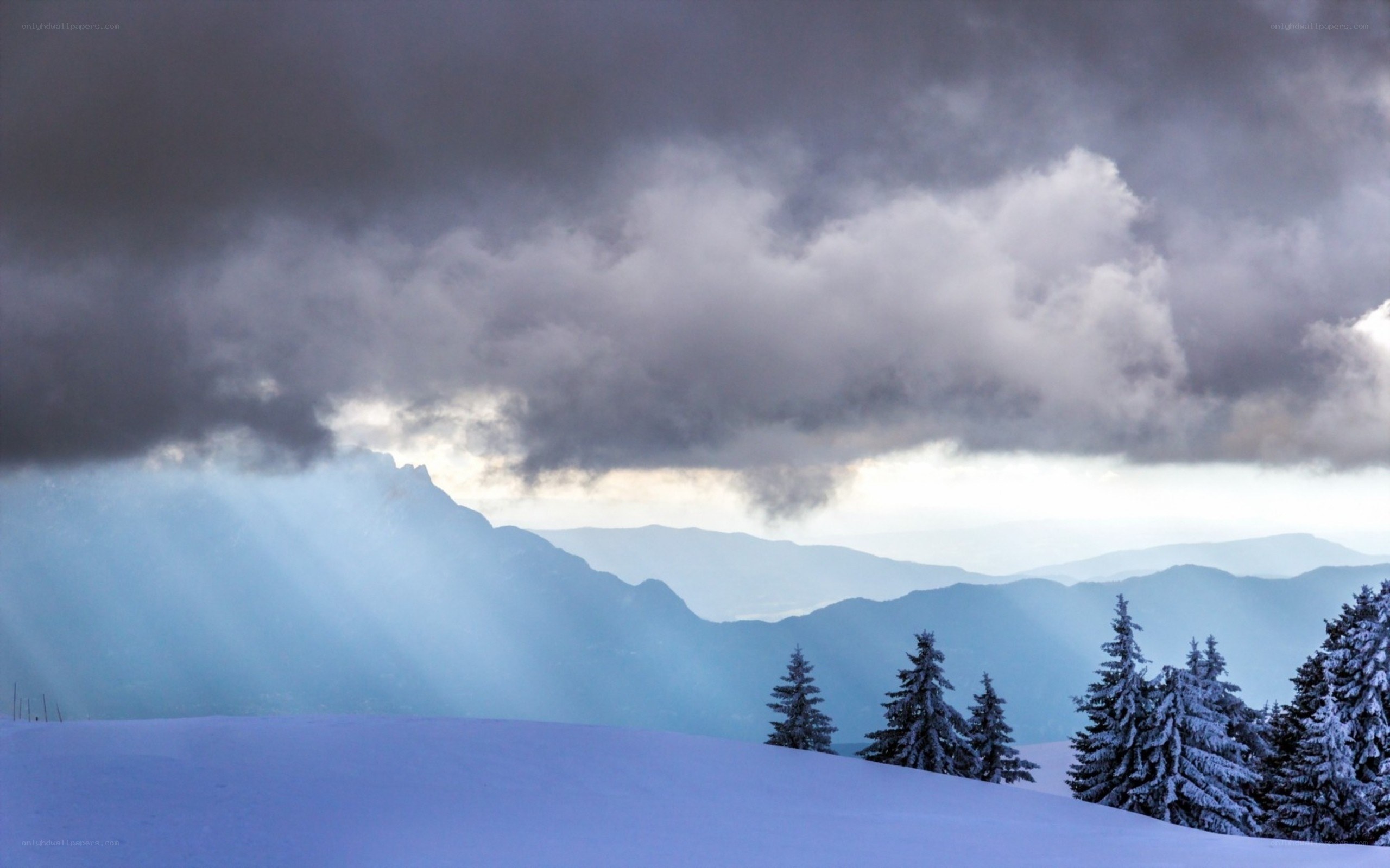 Snowy mountain landscape