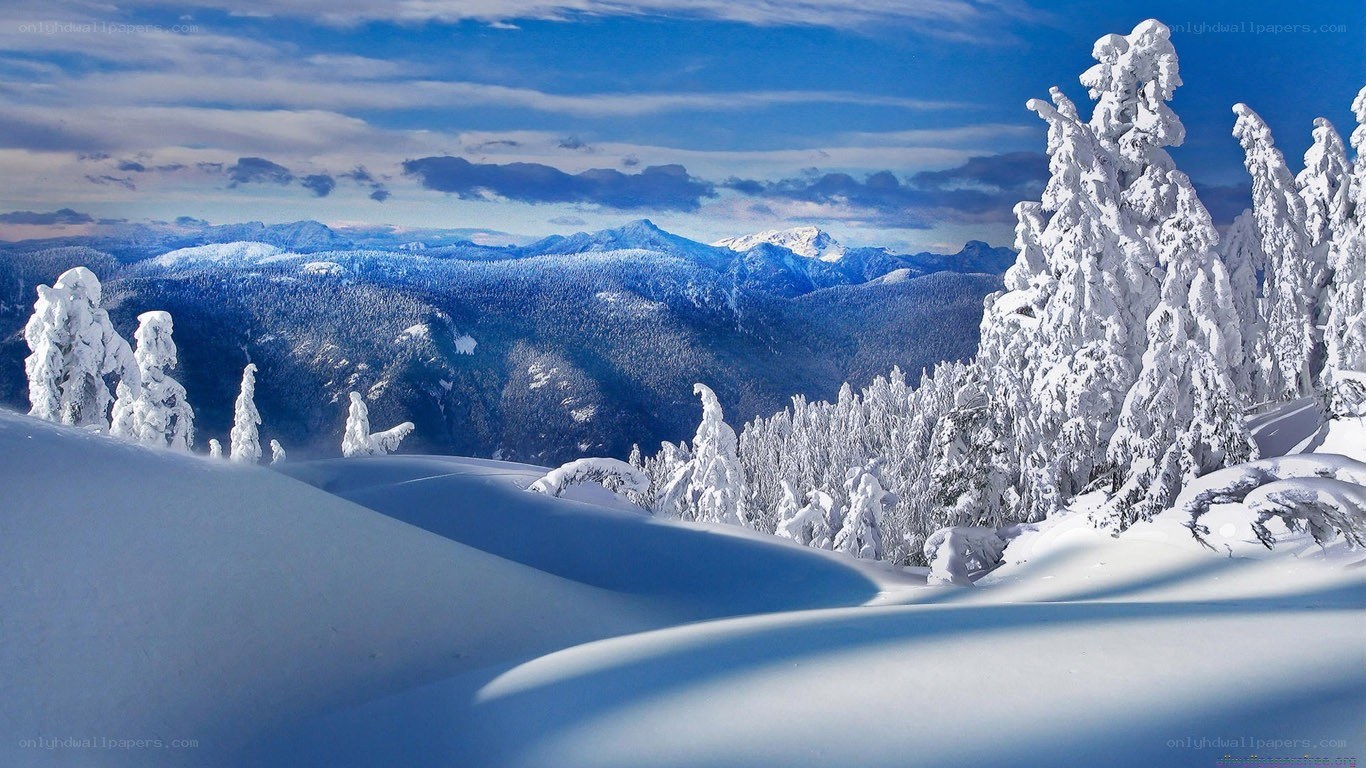 Snowy mountain landscape