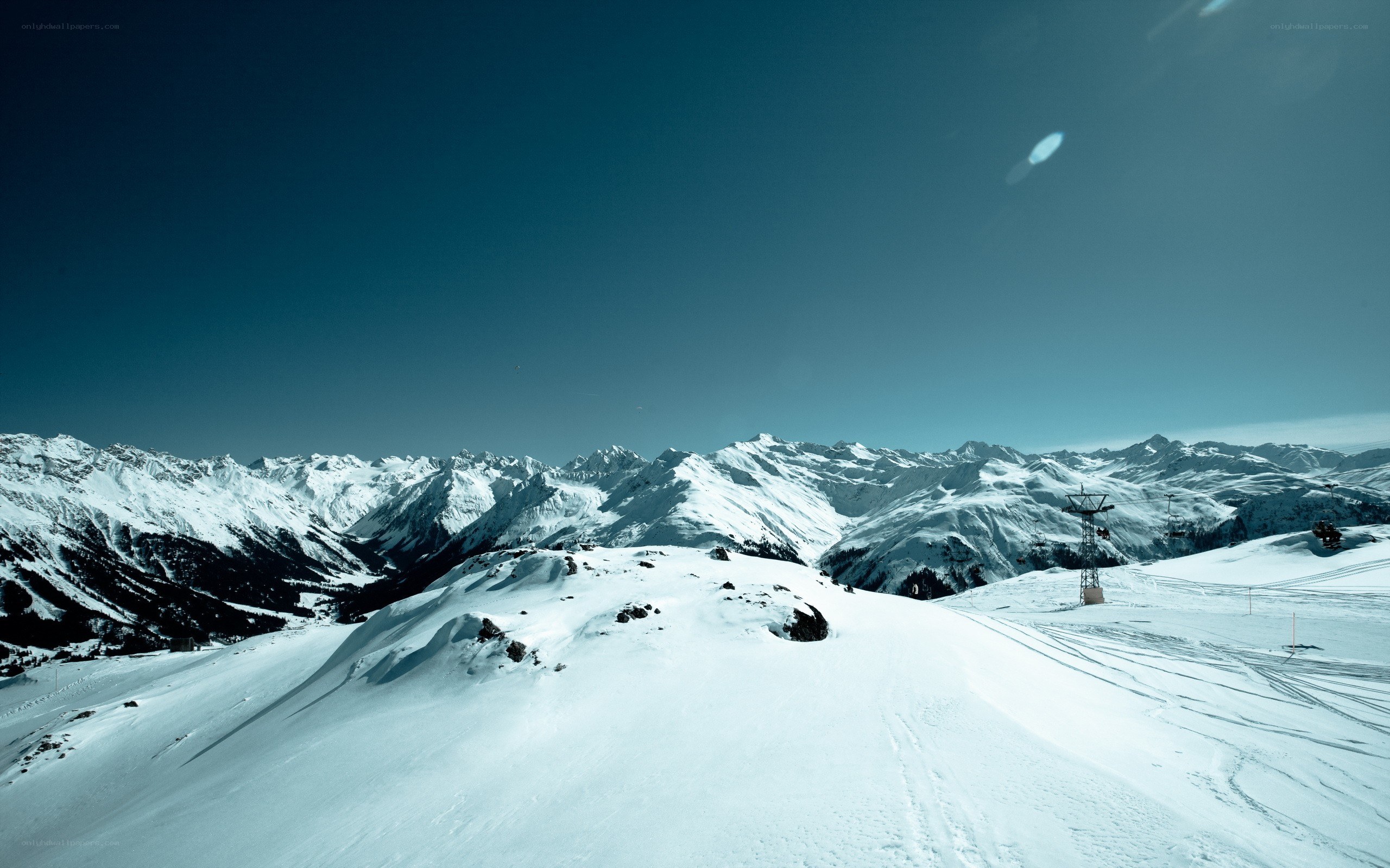 Snowy mountain landscape