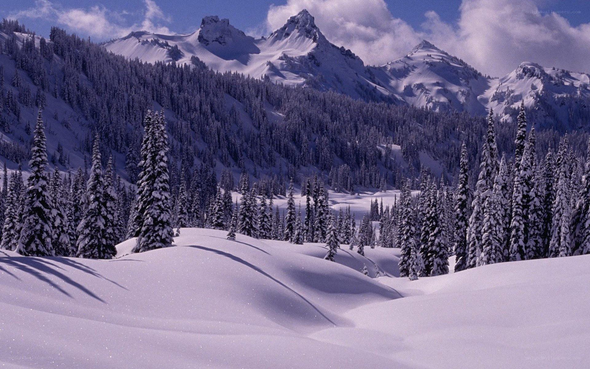 Snowy mountain landscape